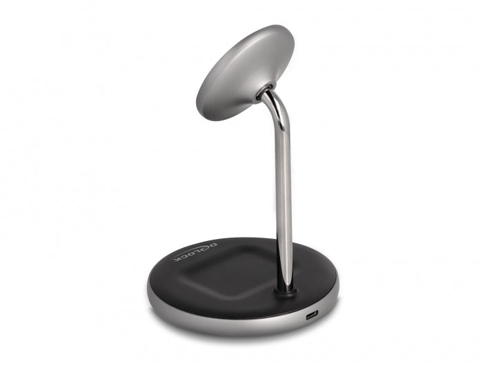 DeLOCK Qi Wireless Charger 2-in-1 – 5 W / 7,5 W / 10 W / 15 W, Schwarz, Grau, Weiss