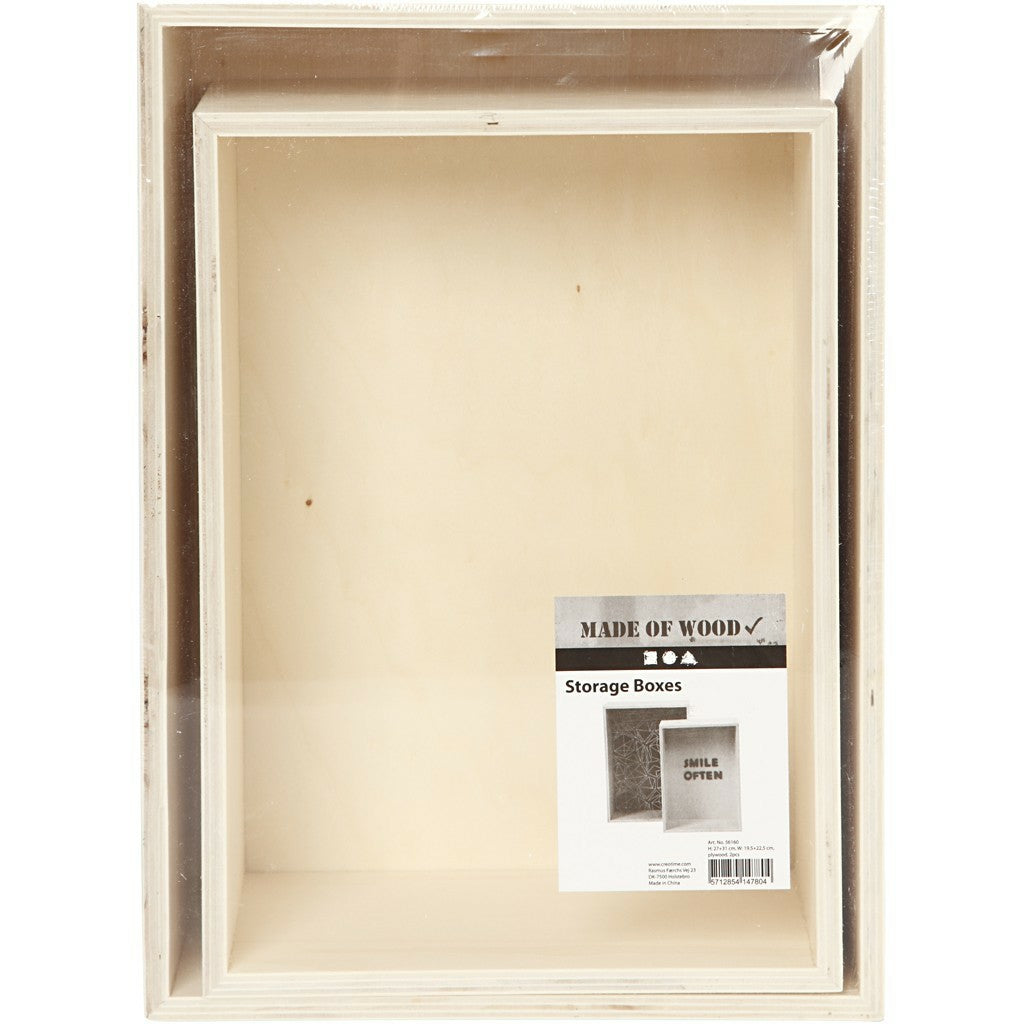 Creativ Company Aufbewahrungsbox 2 Stück – Holz – Braun – 195 × 270 × 125 mm