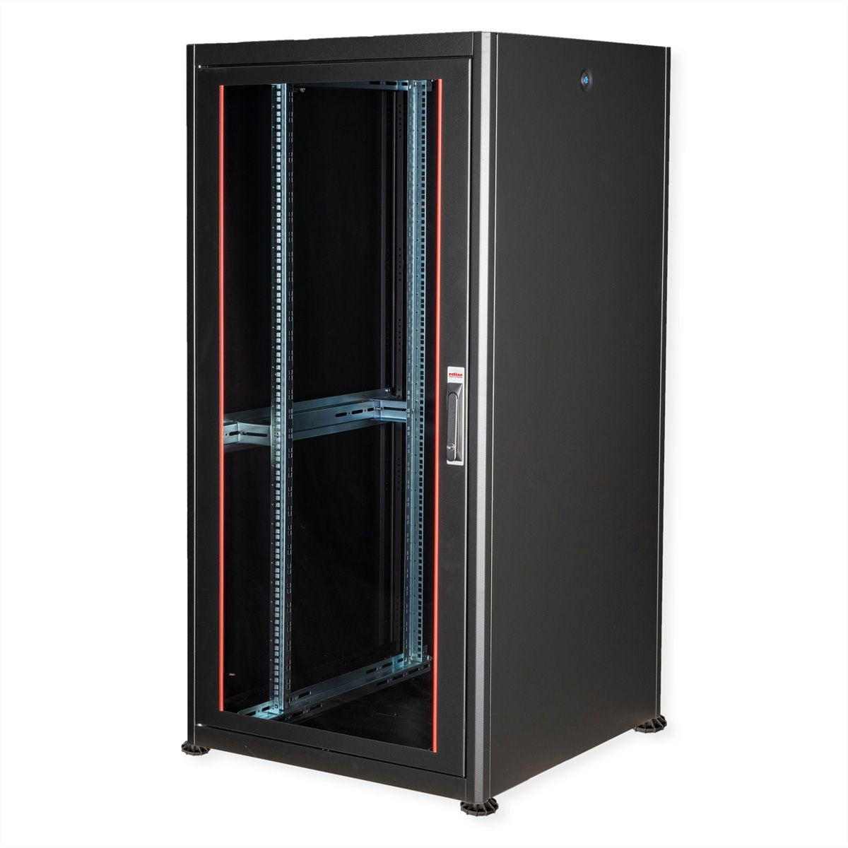 ROLINE Basic – 19" Netzwerkschrank 32U, IP20, abschliessbar, 800 × 800 × 1560 mm, schwarz, Stahl