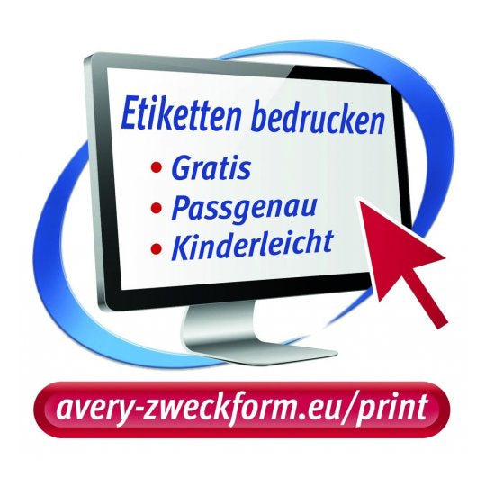 Avery Drucketiketten, 46 mm × 21 mm, gelb, Folie, extra stark, 20 Blatt (960 Etiketten)