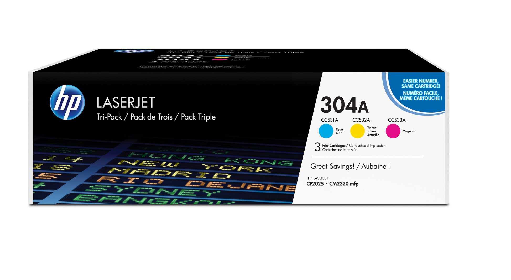 HP Toner-Multipack 304A – C/M/Y, 2800 Seiten