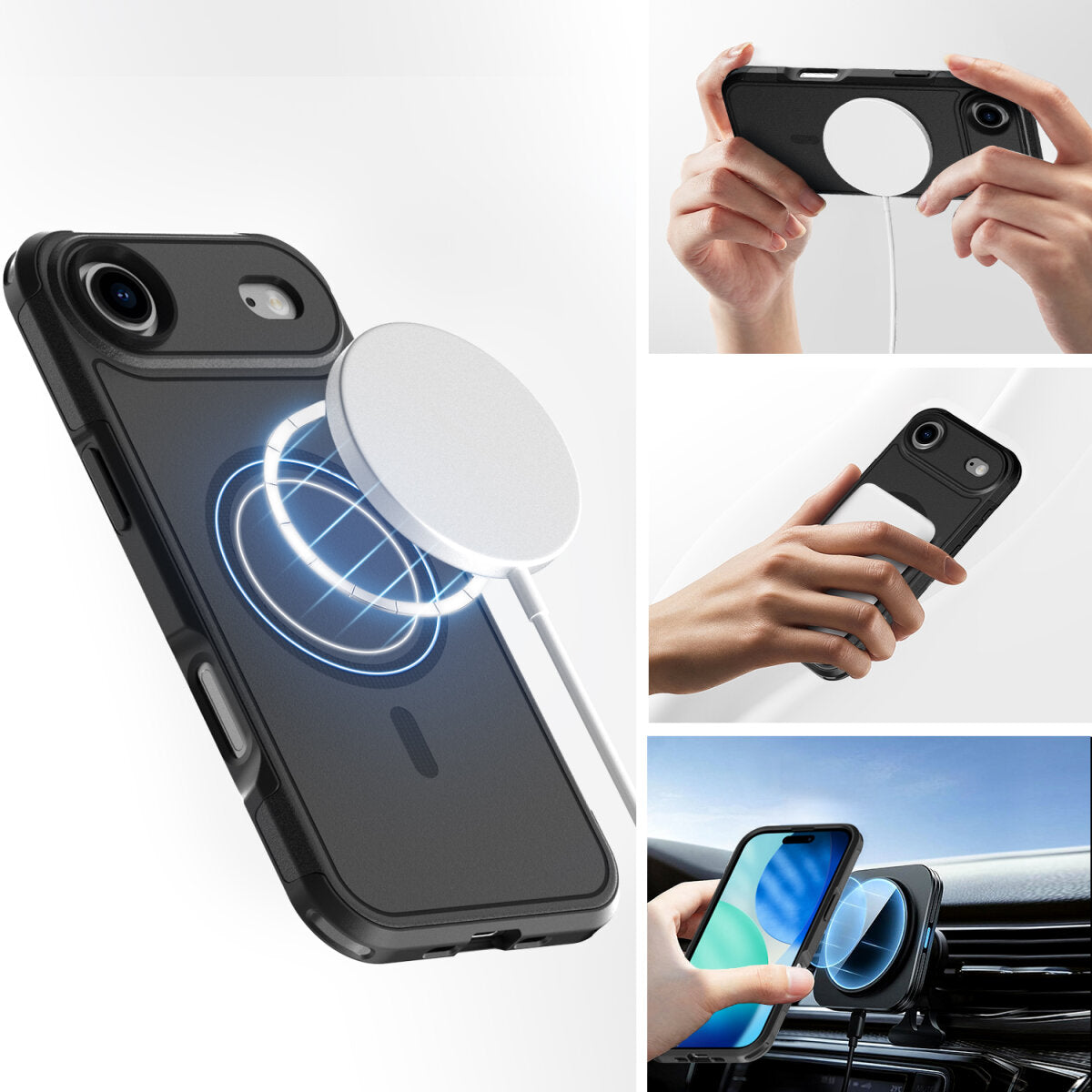 4smarts Backcover – für Apple iPhone 17 Air – schwarz – TPU/PC – MagSafe-kompatibel