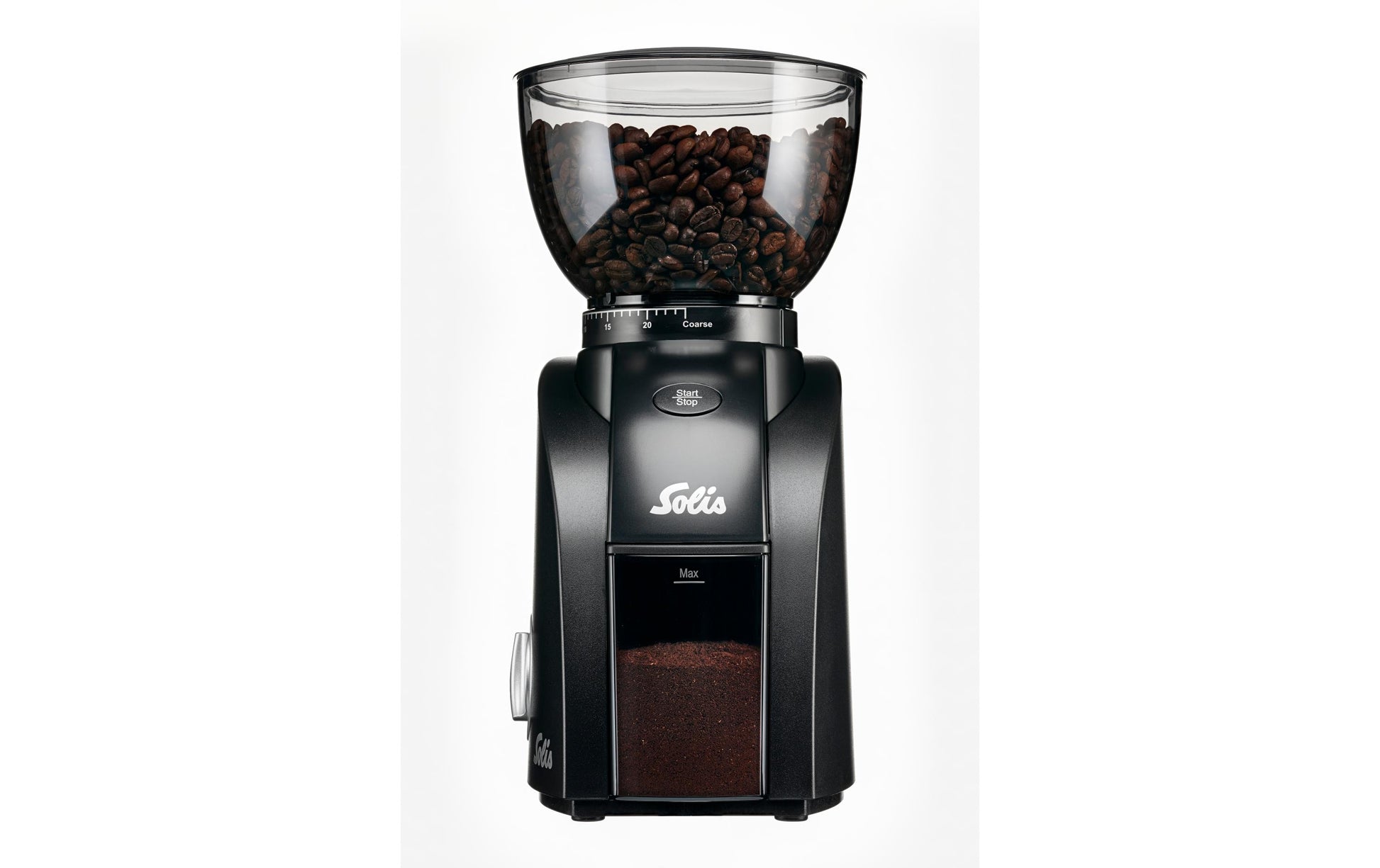 Solis Kaffeemühle Scala Plus 1662 – Kegelmahlwerk, 24 Stufen, 300 g, 135 W, Schwarz
