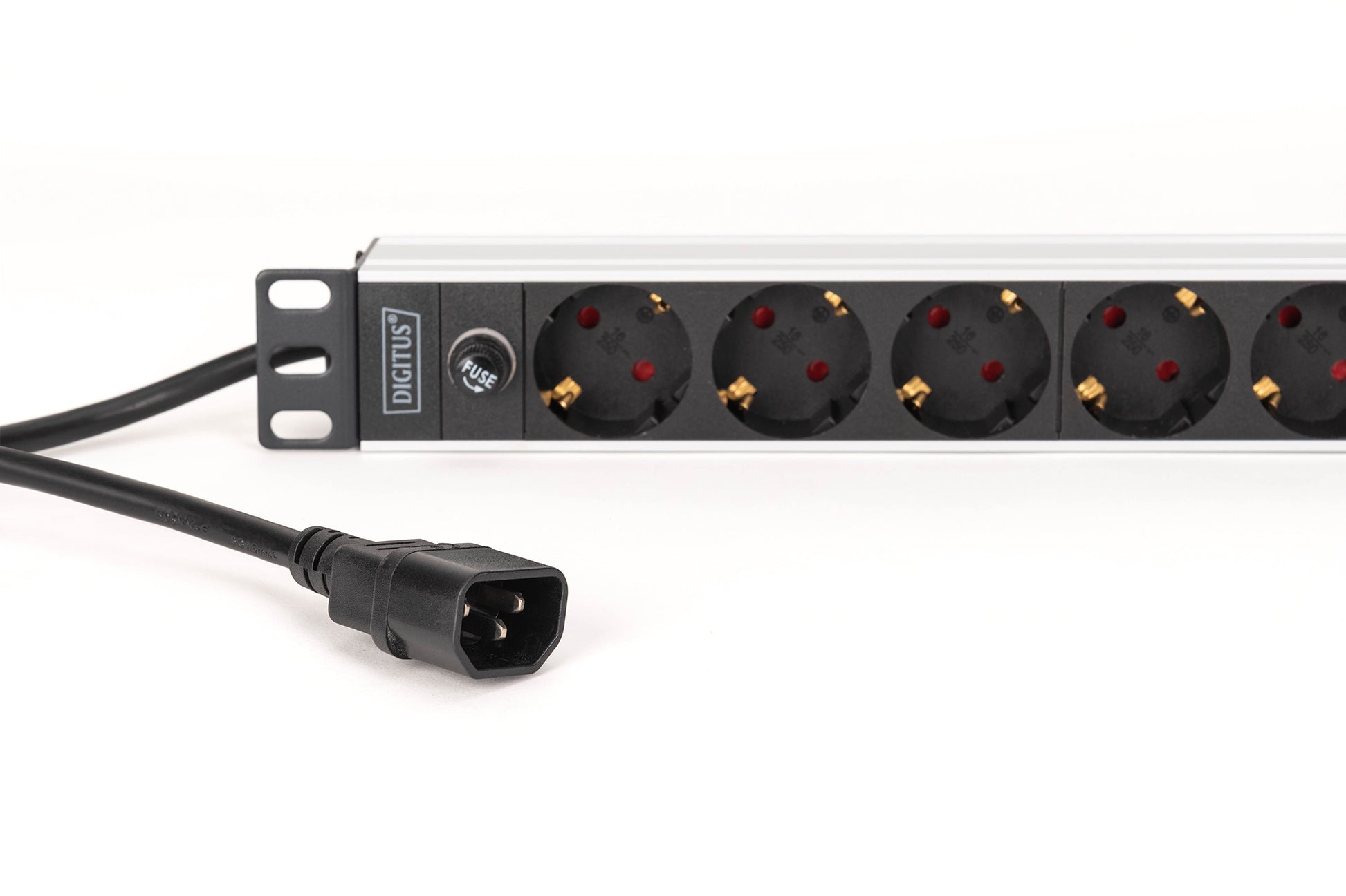 Digitus DN-95437 Rack-PDU – 1U, horizontal/vertikal, 9× Schuko (Typ F), IEC C14, 250 V/16 A, 2 m