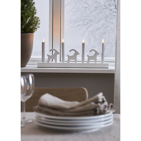 Star Trading Wandleuchte BRUSE – 43 × 7 × 17,5 cm, 0,5 W, Warmweiss, Weiss, Schalter