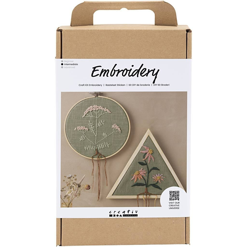 Creativ Company Nähset Sticken – ab 10 Jahren – Baumwolle, grün