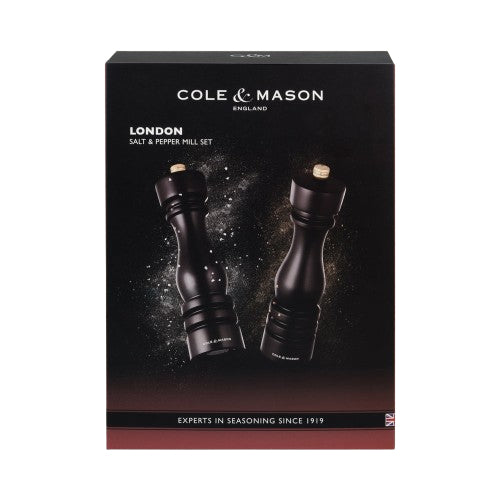 Cole & Mason Salz-/Pfeffermühle Ø 6 × 18 cm, Buchenholz/Edelstahl, Dunkelbraun