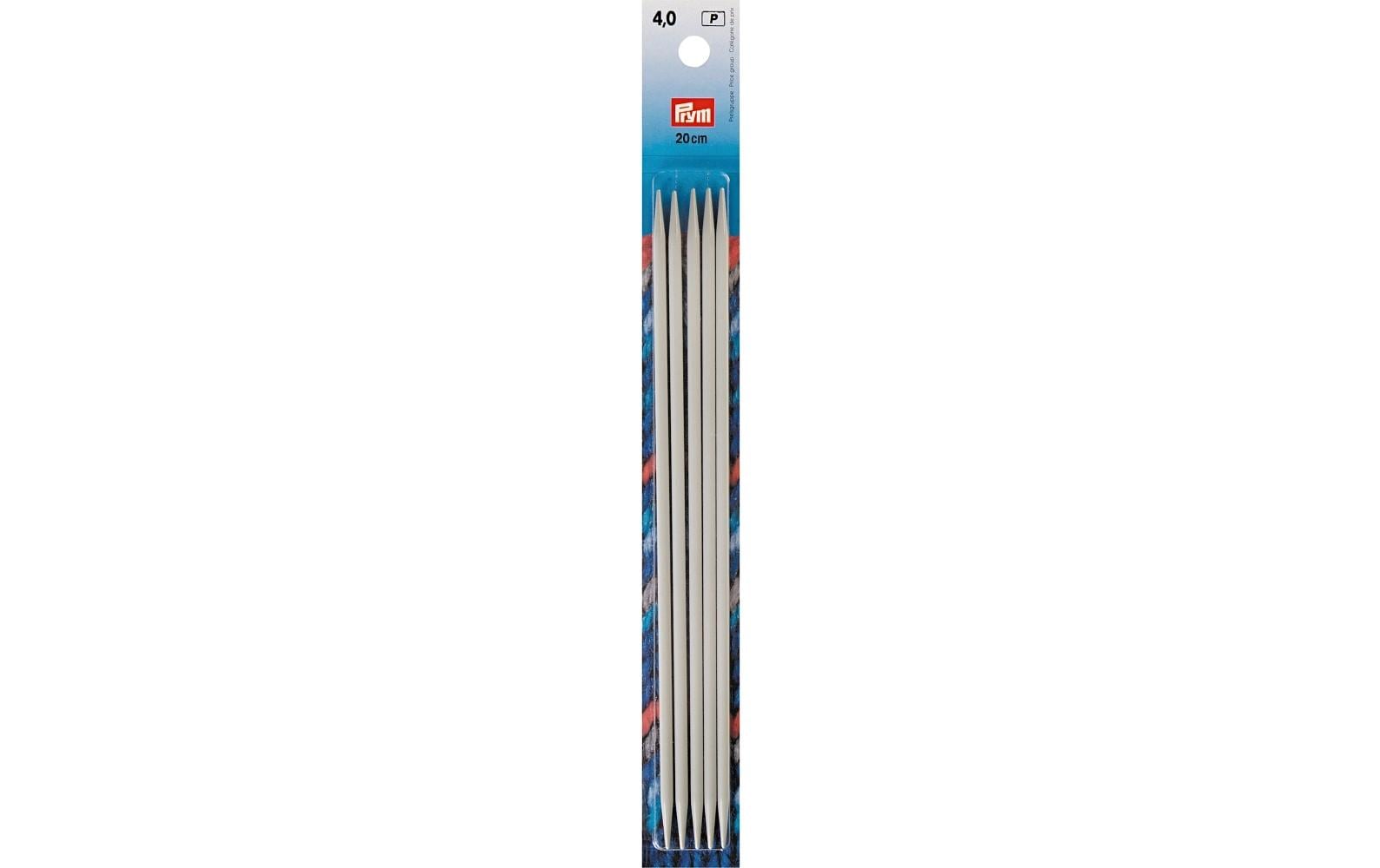 Prym Strumpfstricknadel Grau – 4 mm, 20 cm, Aluminium, 5 Stk.