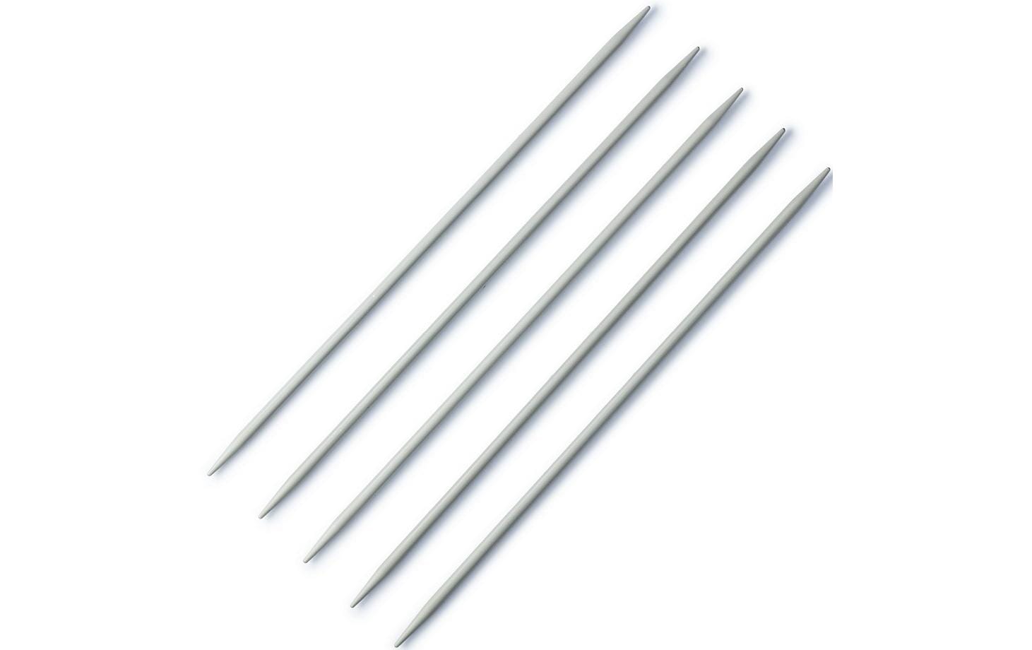 Prym Strumpfstricknadel Grau – 4 mm, 20 cm, Aluminium, 5 Stk.