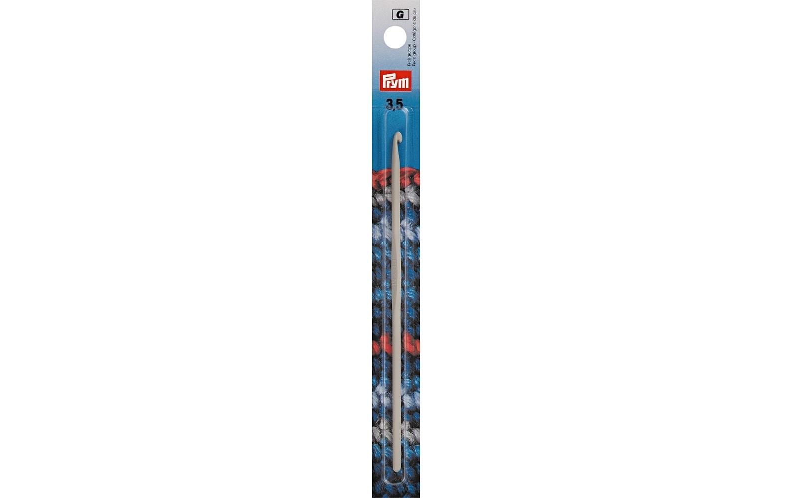 Prym Häkelnadel Grau Perleffekt – 3,5 mm, 14 cm, Aluminium