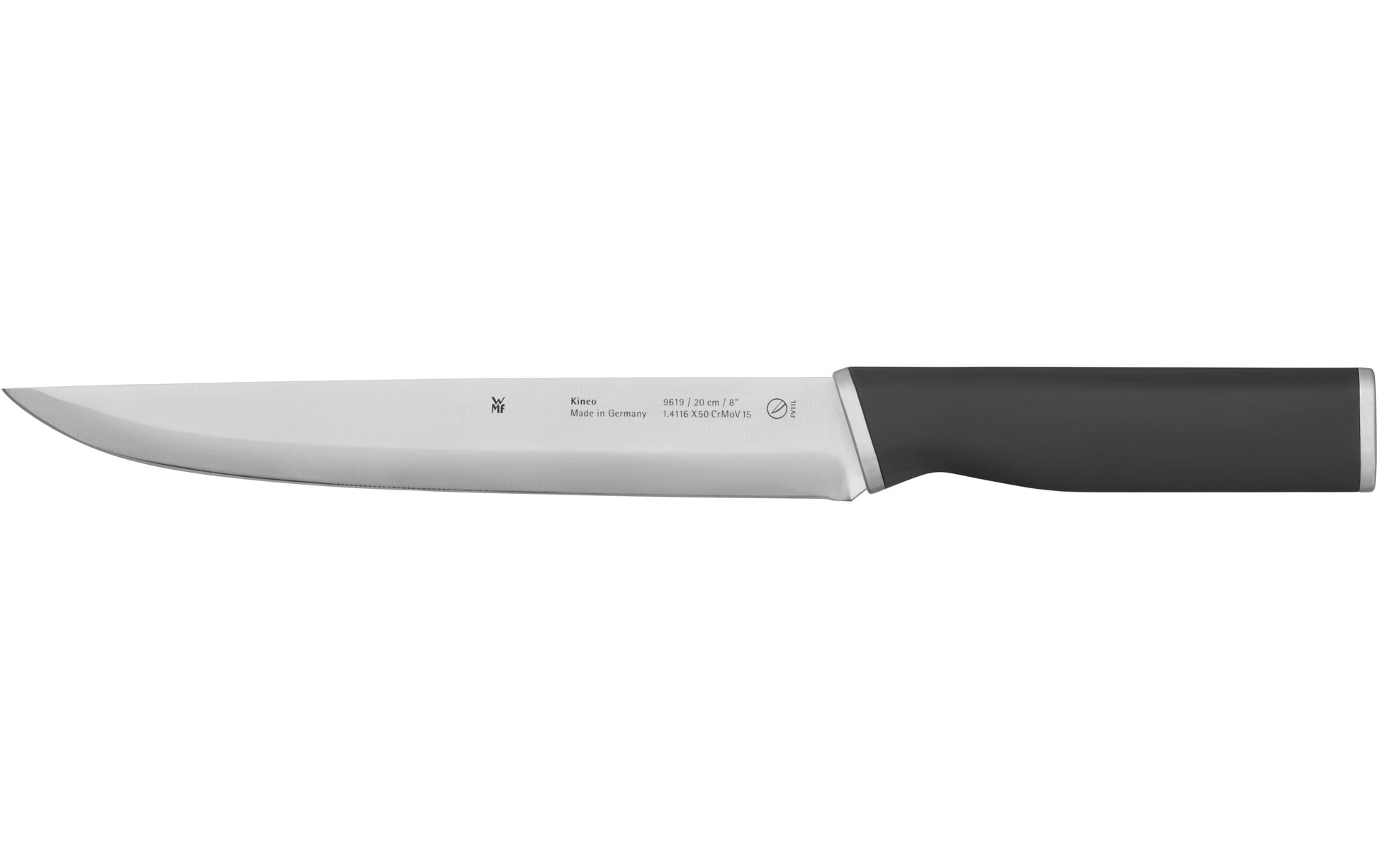 WMF Fleischmesser 20 cm, Edelstahl, schwarzer Kunststoffgriff, Wellenschliff