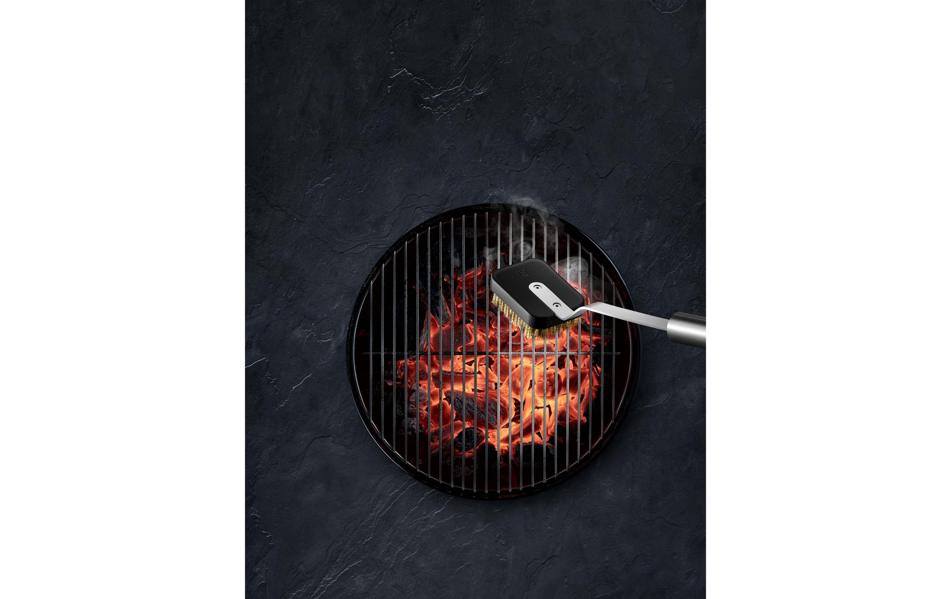 WMF Scheuerbürste – Messingdraht, Edelstahl, 9×7×3 cm, 43 cm, für Grillrost