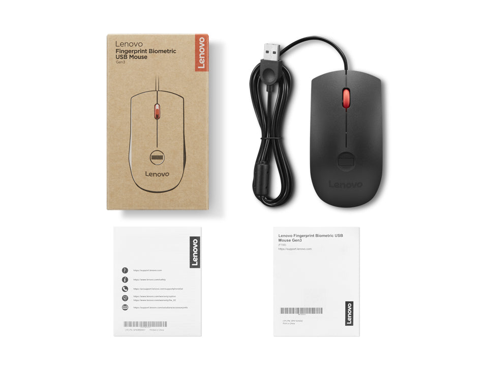 Lenovo 4Y51S24029 – Maus – Kabelgebunden (USB‑A), 2000 DPI, beidhändig, Schwarz