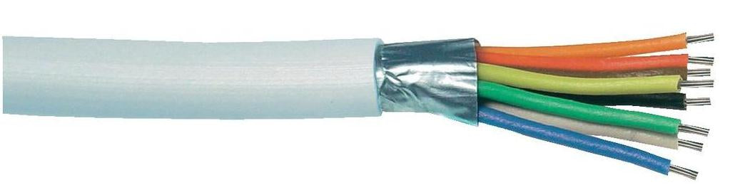 ABUS Verlängerungskabel, 50 m, 8-adrig, 0,22 mm², Ø 5,8 mm – für ABUS Terxon – weiss