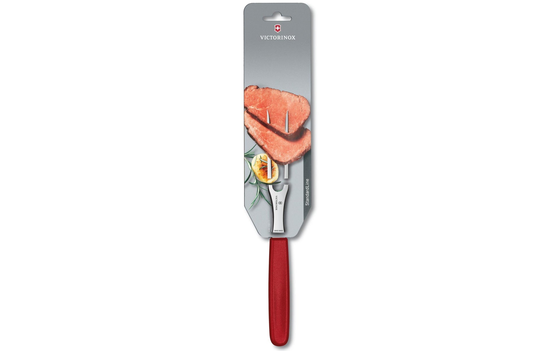 Victorinox Tranchiergabel 15 cm, Edelstahl, Kunststoff, Rot