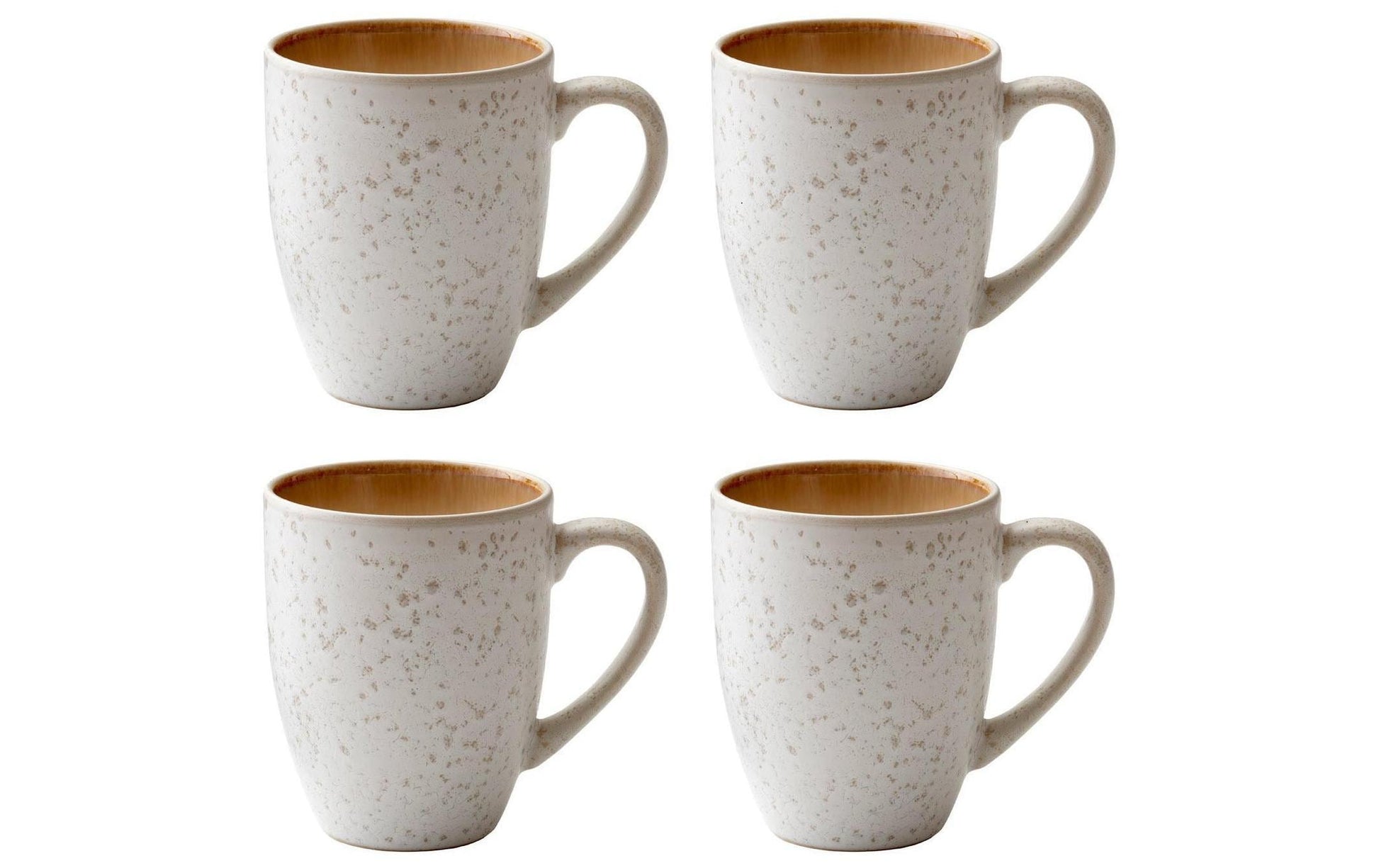 BITZ Kaffeetasse – 4er Set, 300 ml, Ø 8 cm, Steinzeug, Beige, spülmaschinenfest, mikrowellengeeignet