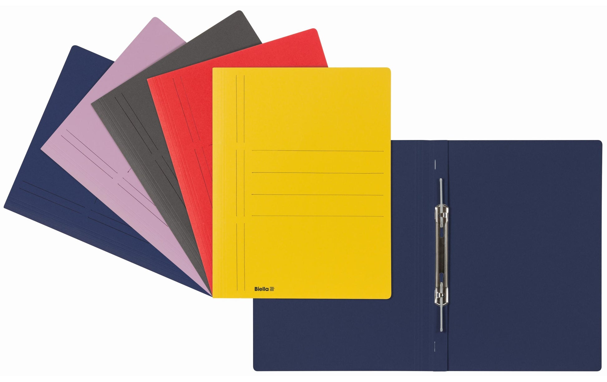 Biella Schnellhefter – A4, Karton, Blau, Beschriftungslinien, 280 g/m²