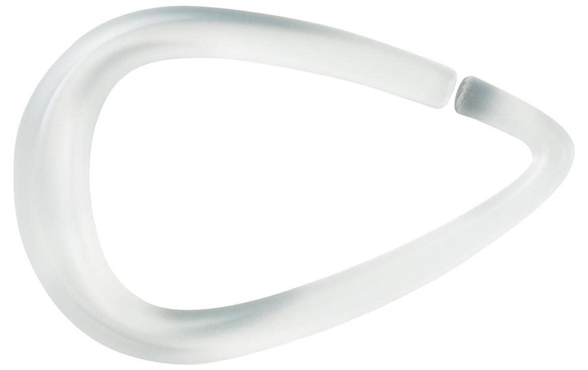 Spirella Duschvorhanghaken – Polyresin (Kunststein), 3,5×5,5 cm, Transparent, 12er-Set