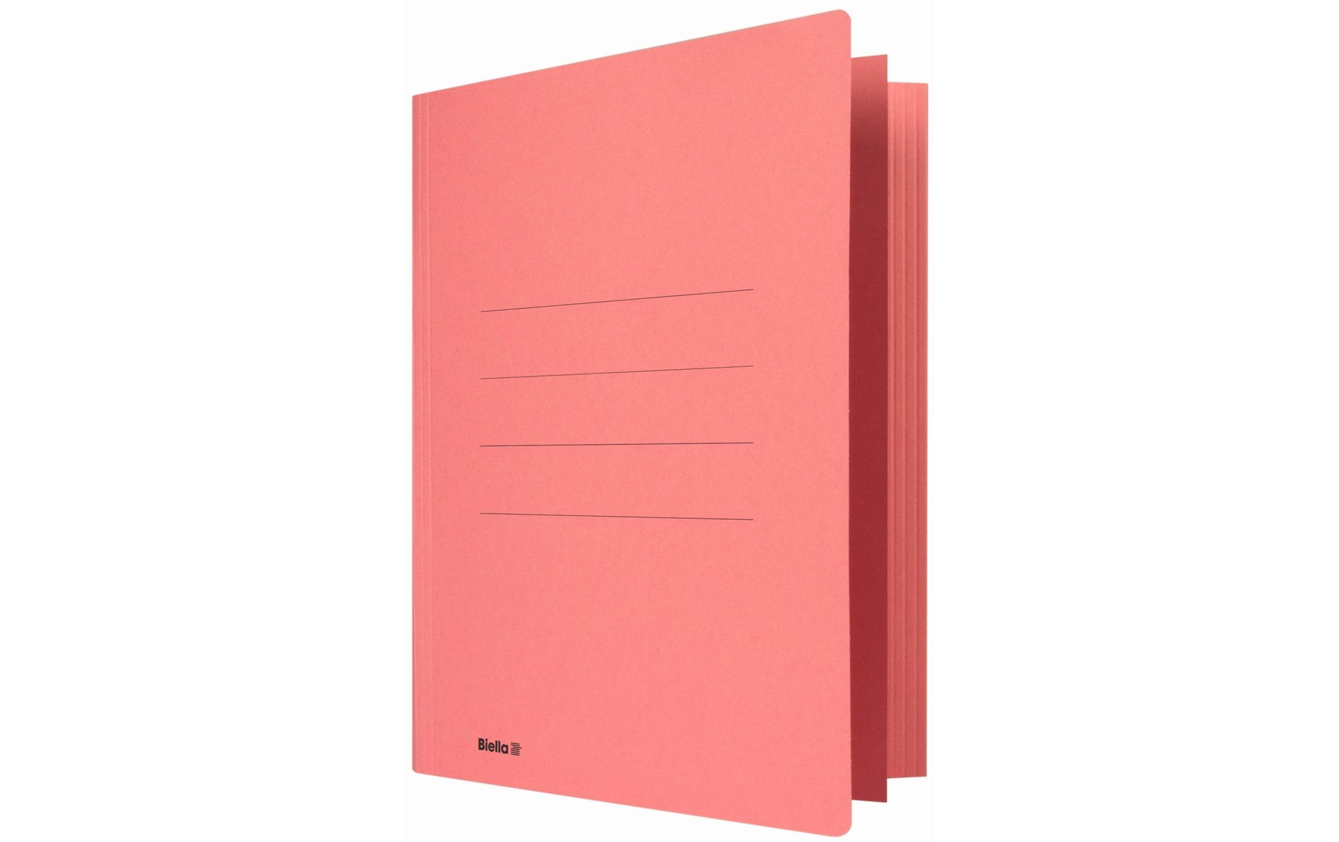 Biella Schnellhefter Praxis – A4, Karton, rot, Beschriftungslinien, 320 g/m²