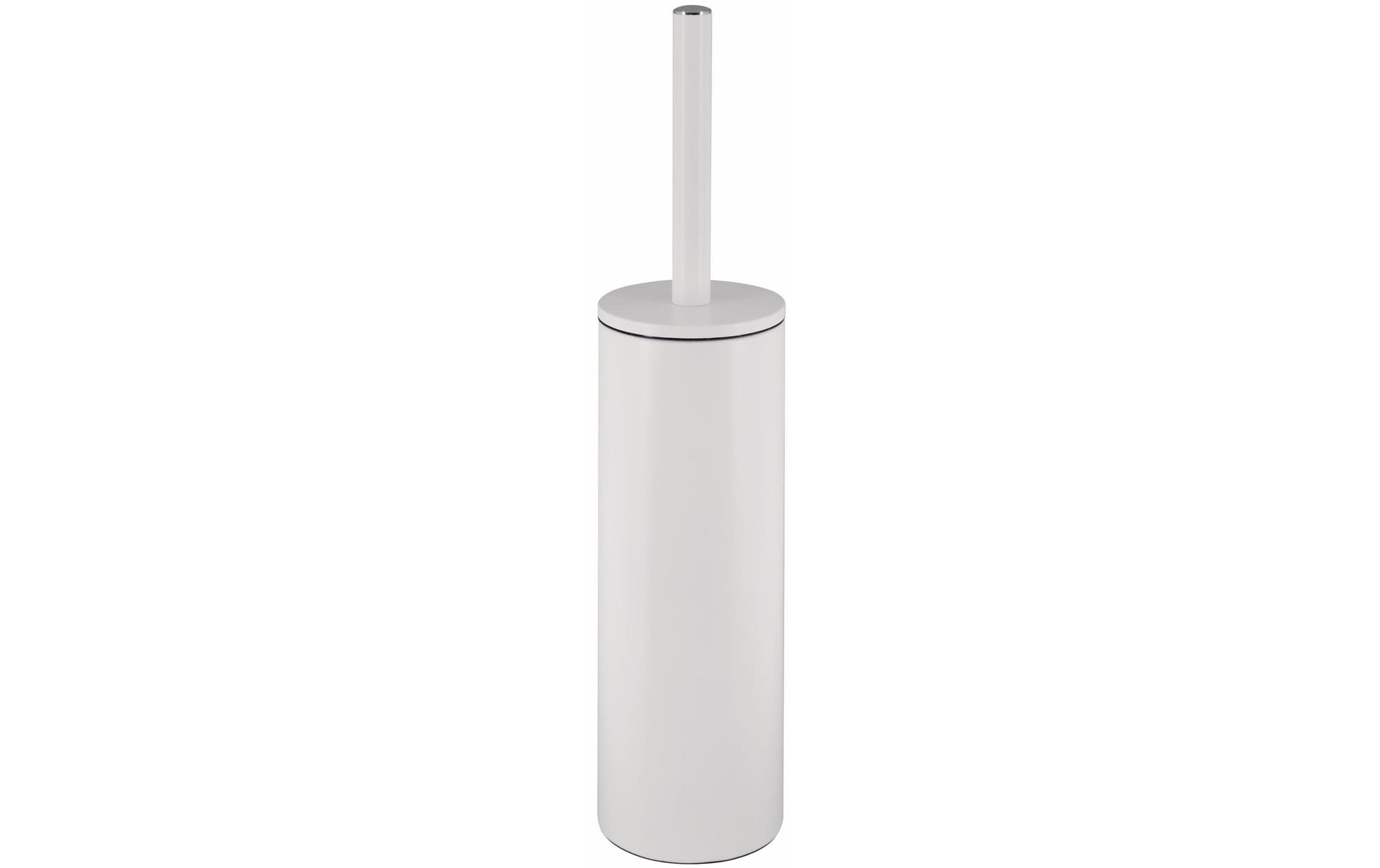 Spirella WC-Garnitur Akira – Stahl, Weiss matt, mit Deckel, 9,5 × 9,5 × 40 cm
