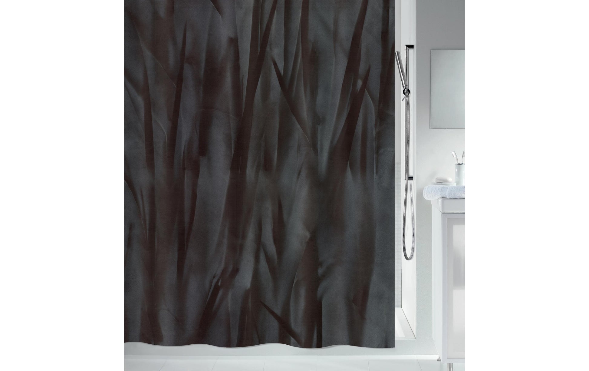 Spirella Duschvorhang Liv – 180×200 cm, Polyester (PES), Schwarz