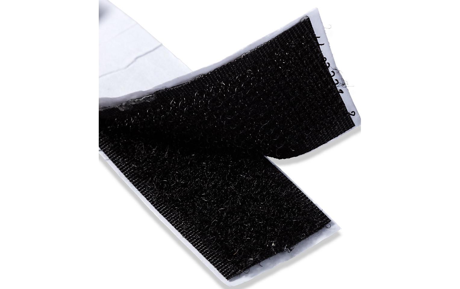 Prym Klettband 20 mm × 1,2 m – selbstklebend, Polyamid, schwarz, 1 Stück