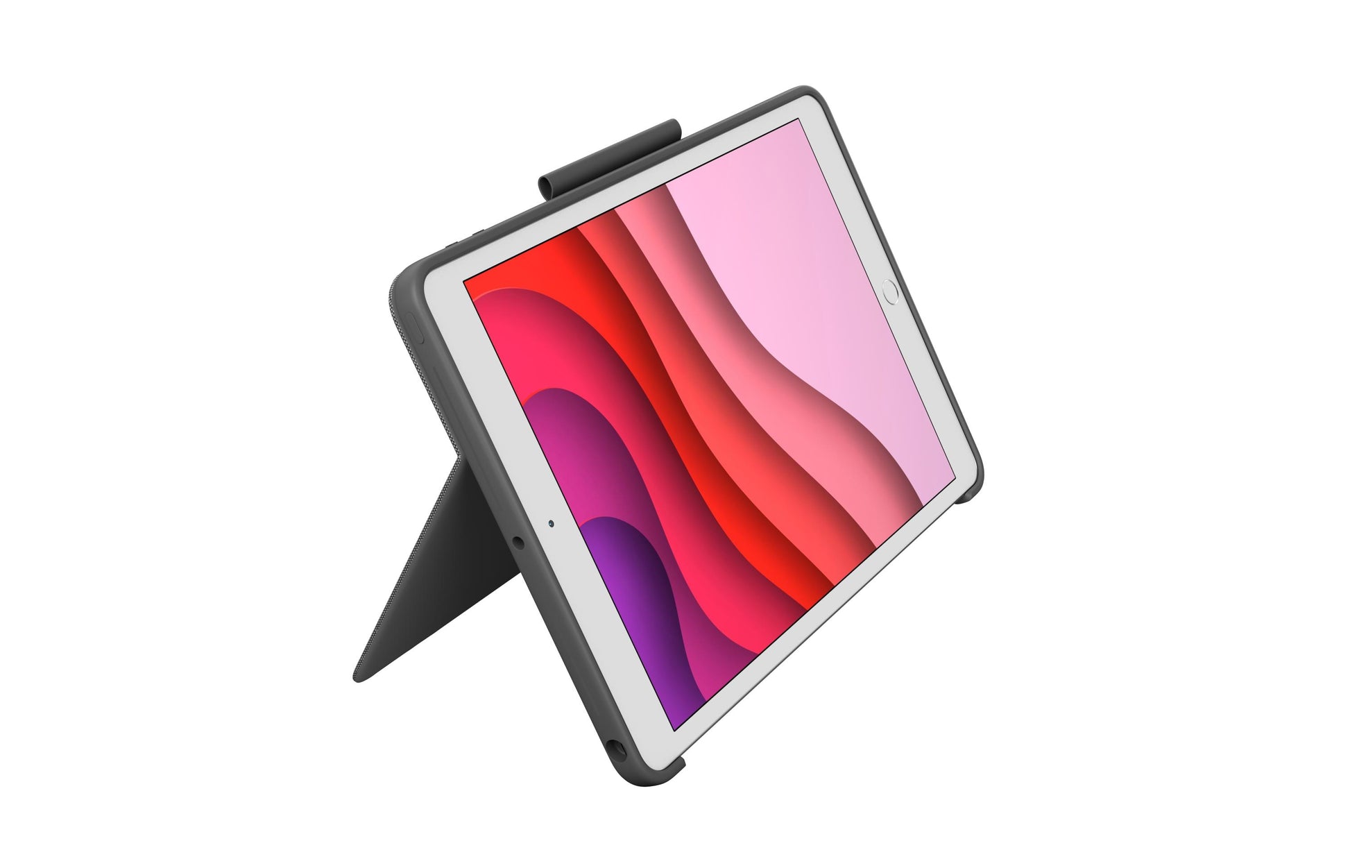 Logitech Combo Touch – Tastatur, CH-Layout (DE-CH), mit Touchpad, Grau – für iPad 7. & 8. Generation