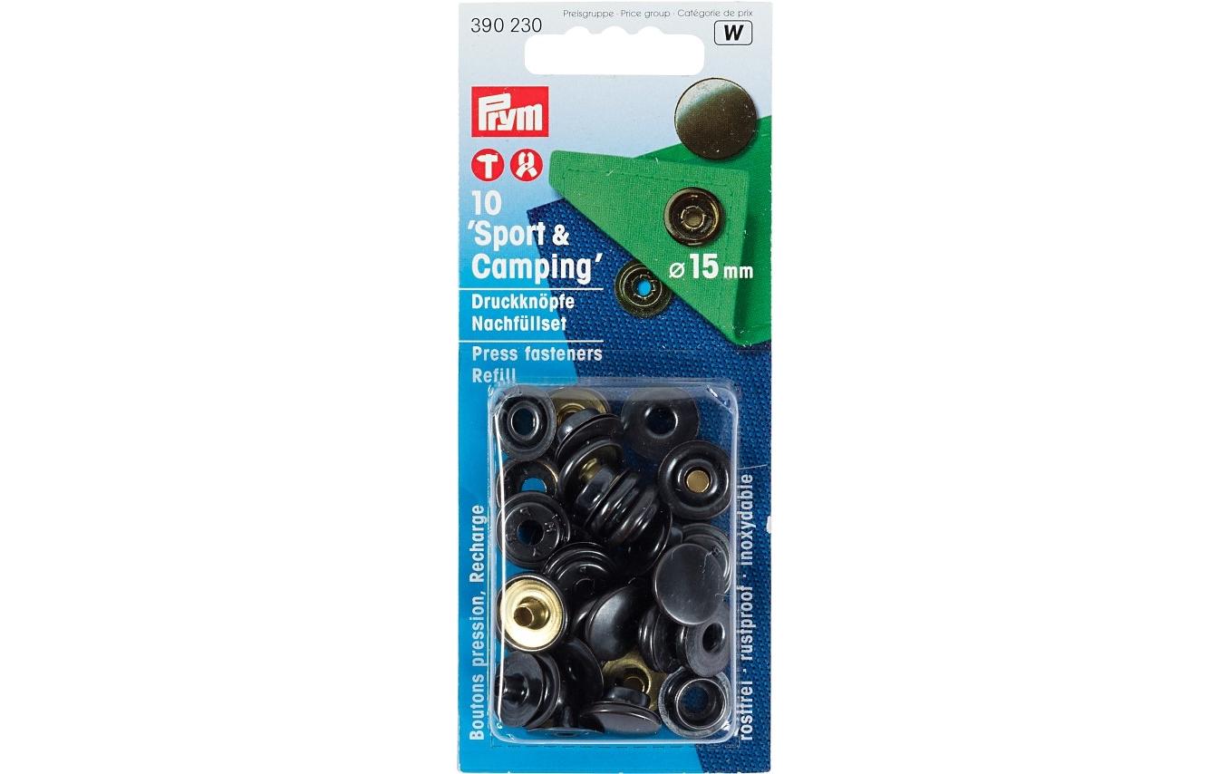 Prym Ösen Ø 15 mm – Metall, brüniert, schwarz, 10 Stück