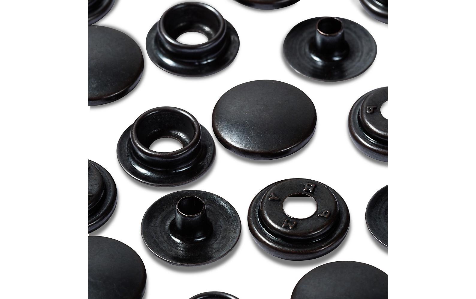 Prym Ösen Ø 15 mm – Metall, brüniert, schwarz, 10 Stück