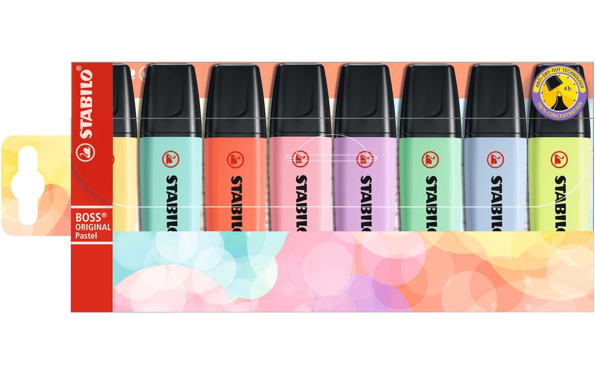 STABILO BOSS Original Textmarker Set 8 Farben Pastell – Keilspitze, 2–5 mm