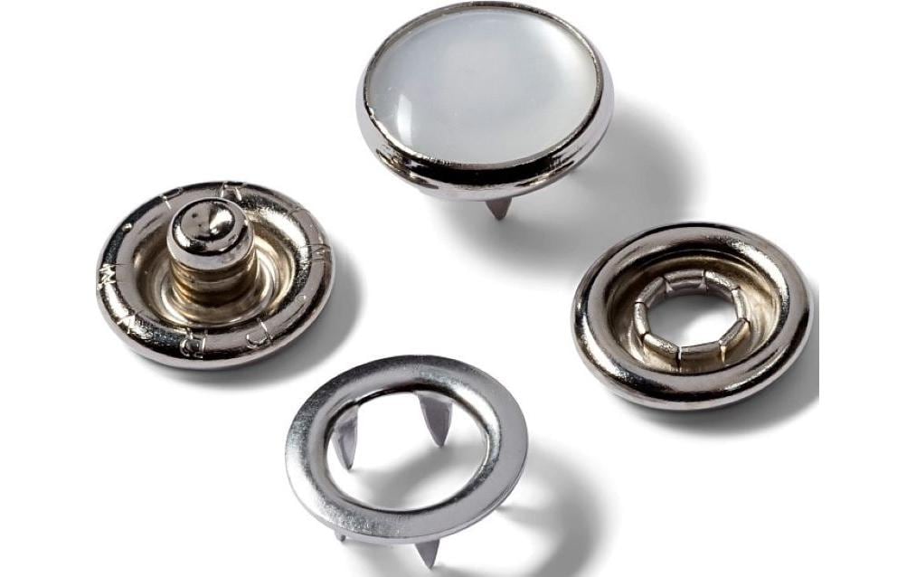 Prym Knöpfe Ø 12 mm – Metall/Kunststoff, Perlmutt, 6 Stück