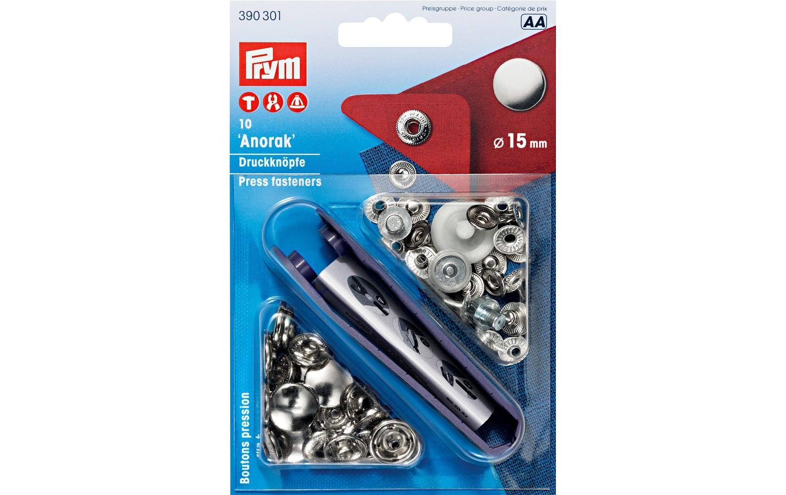 Prym Ösen Ø 15 mm – Metall, Silber, 10 Stück