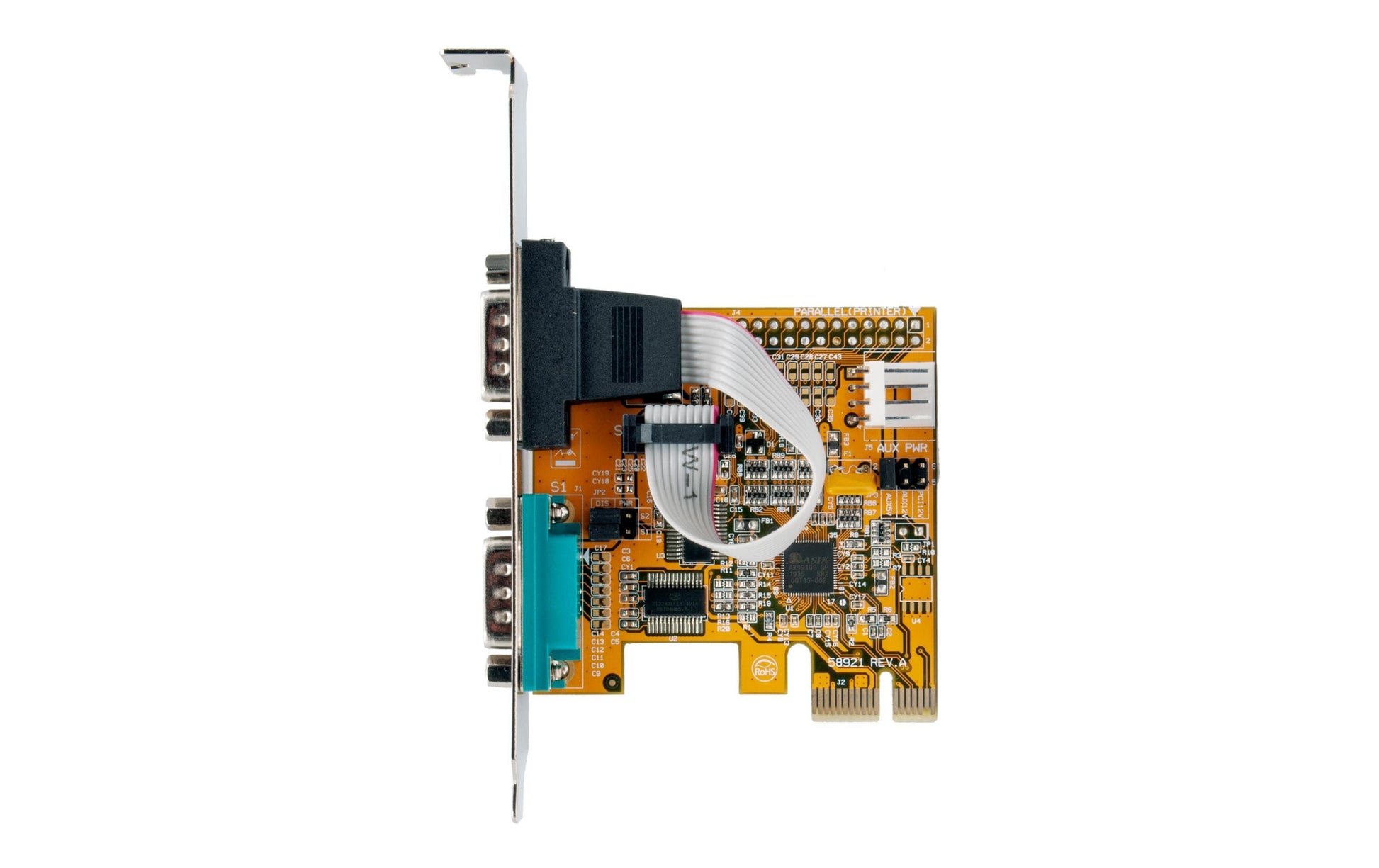 EXSYS EX-44082 PCIe x1 Karte – 2× RS-232 (DB-9), bis 921,6 Kbit/s – Low-Profile – für PC/Server