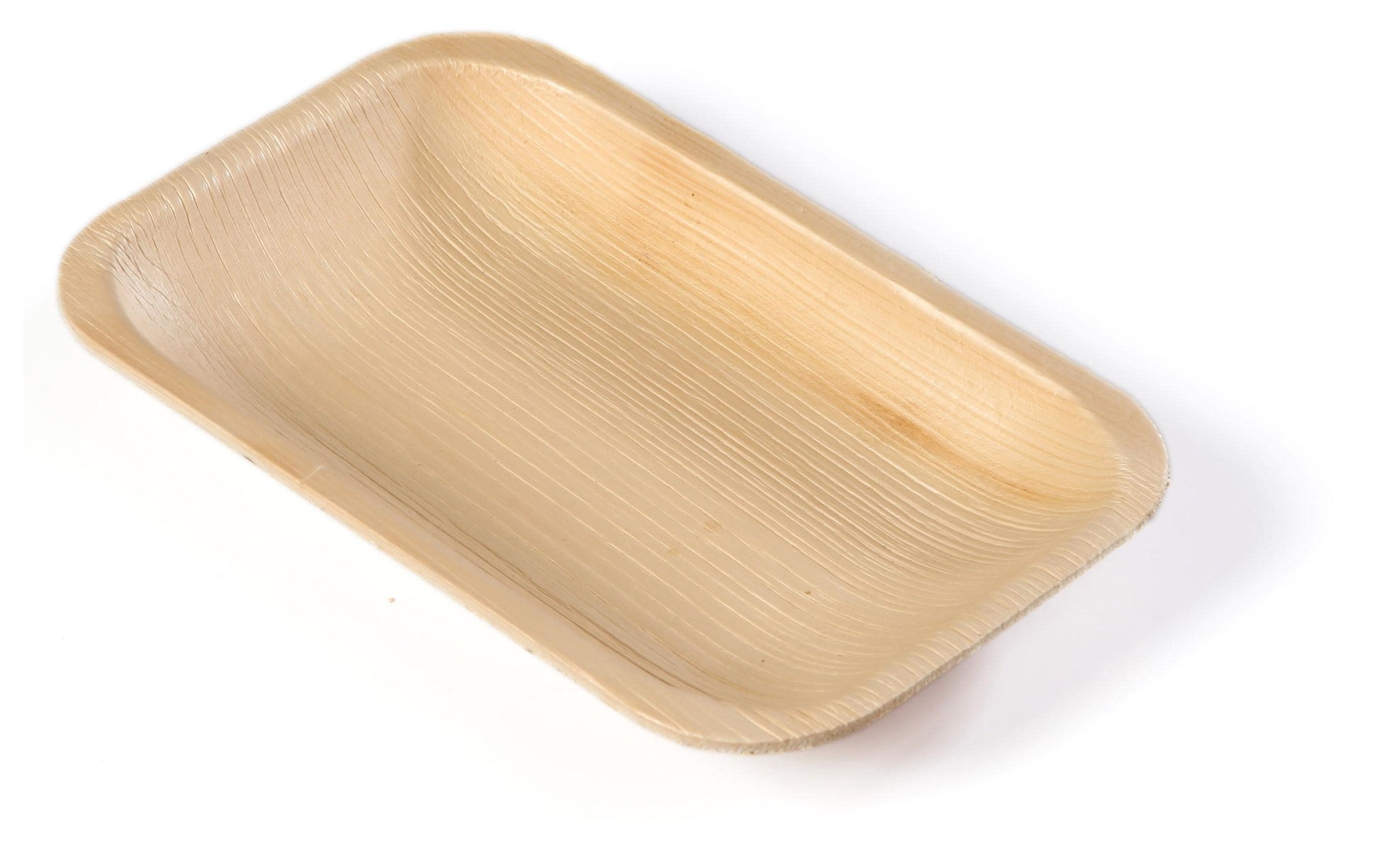 Sier Disposables Teller, Palmblatt, rechteckig – 20 × 12,5 cm – hellbraun – 20 Stk.