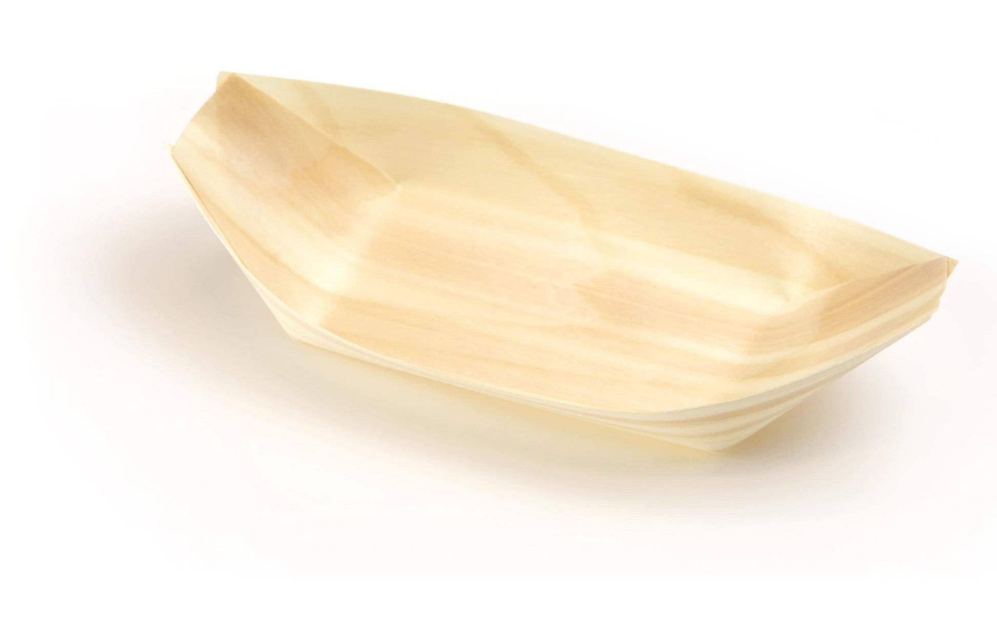Sier Disposables Fingerfood-Schale, Holz (Kiefer), Bootform – 21,5 × 11 cm – FSC – 50 Stk.