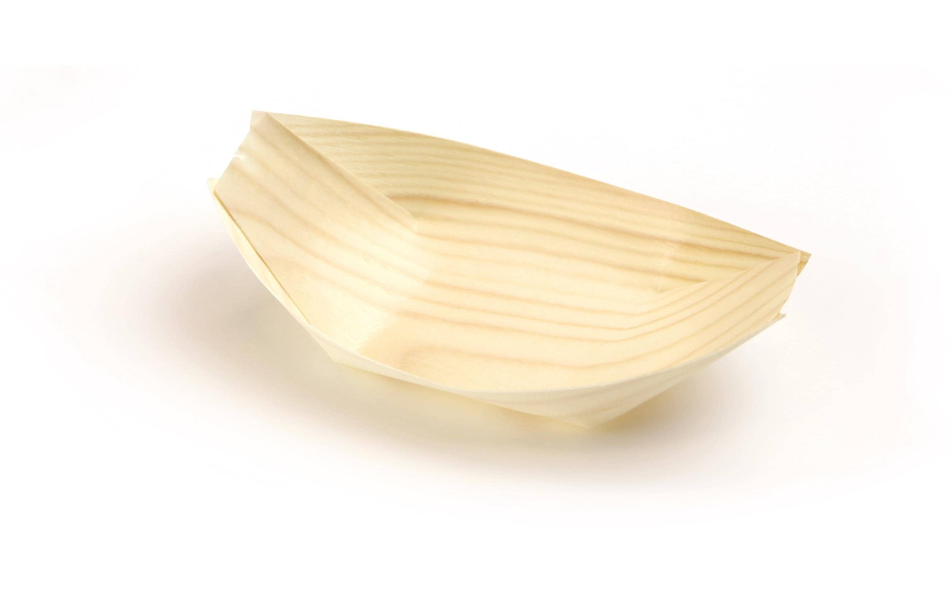 Sier Disposables Sier Fingerfood-Schale, Holz (Kiefer) – 17 × 8,5 cm – FSC – 50 Stk.