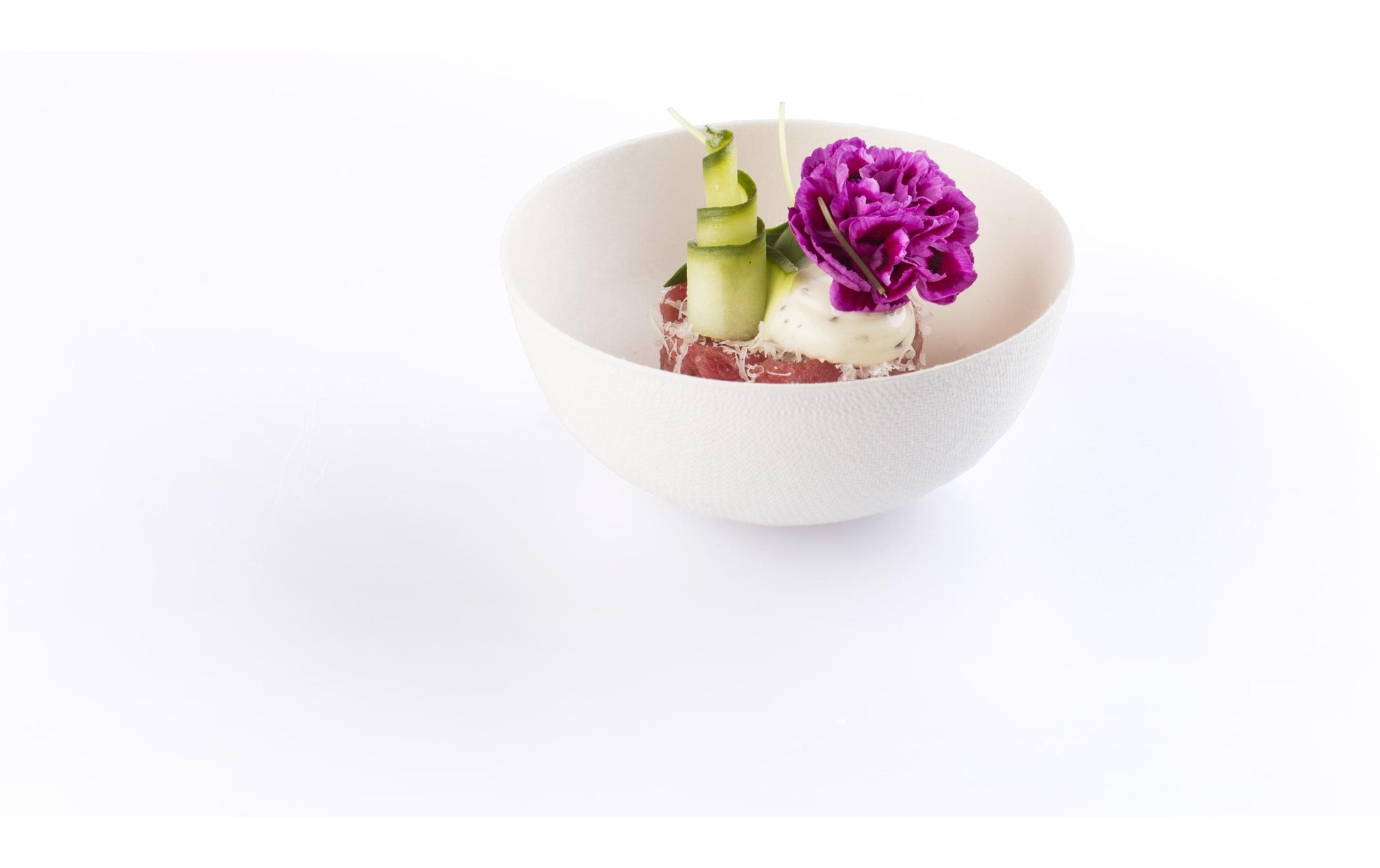 Sier Disposables Sier Schüssel, Bagasse (Zuckerrohr), rund – 150 ml, Ø 9 cm – weiss – 40 Stk.