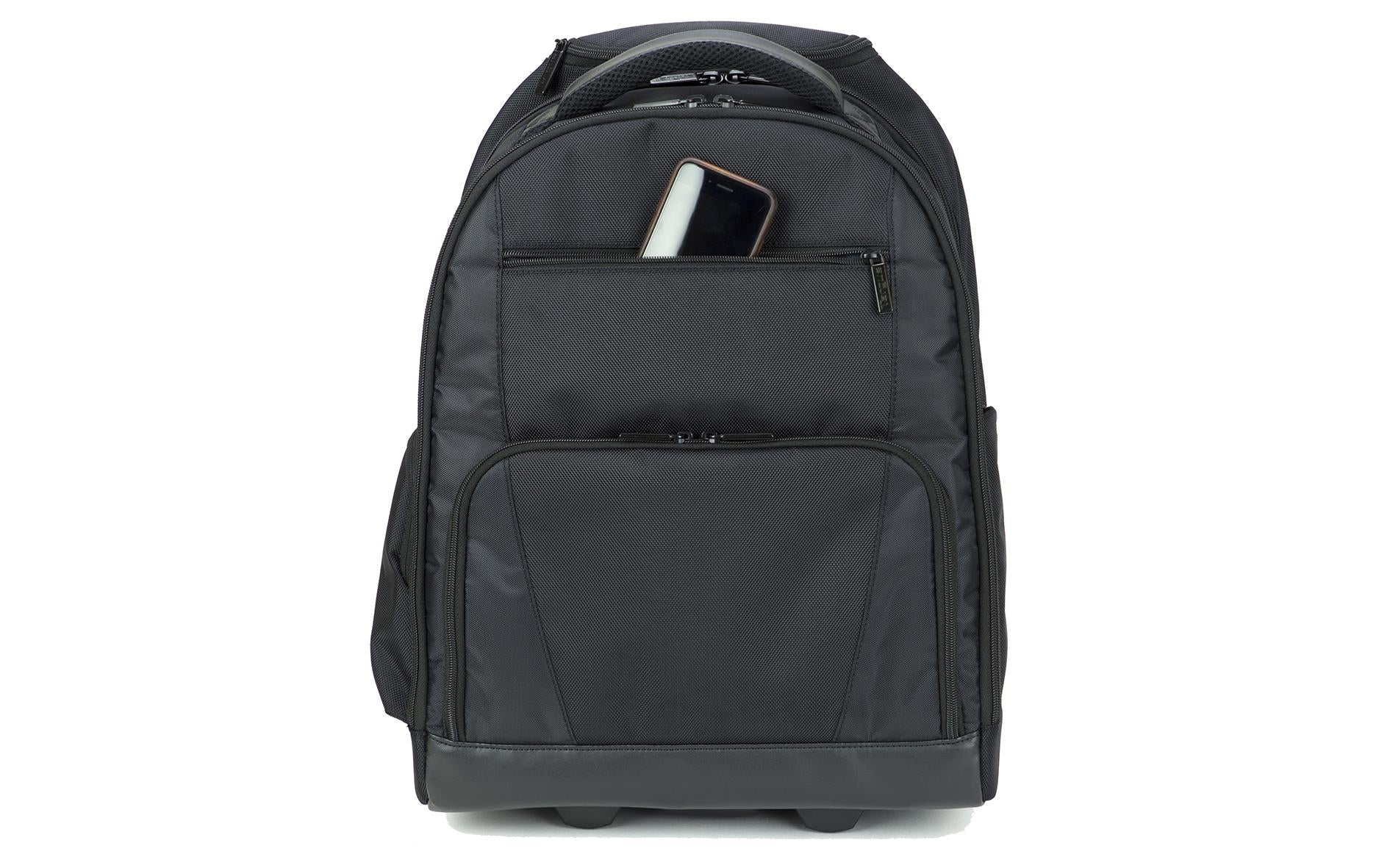 Targus Trolley-Rucksack – 30 l, mit Rollen, mit Tablet-Fach, Polyester – Schwarz, 220 × 515 × 360 mm