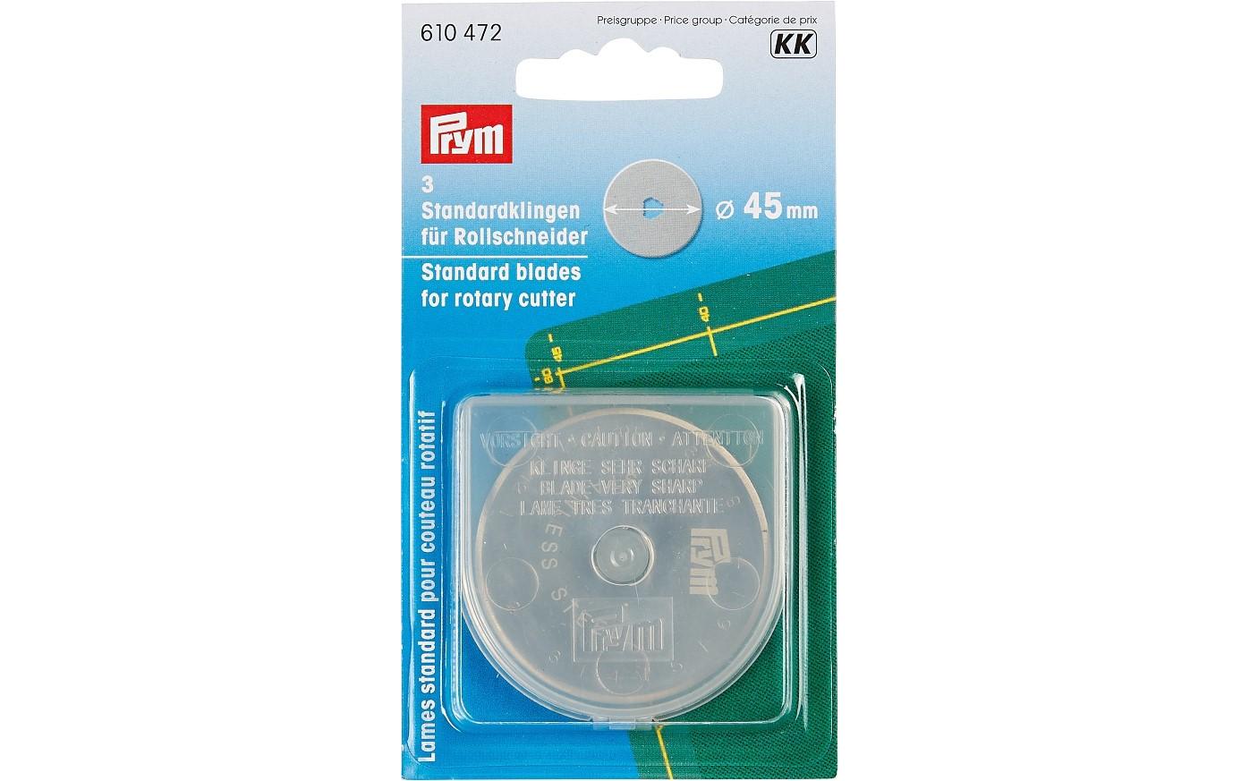 Prym Ersatzklingen (Rollschneider) 45 mm – 3 Stück, für Rollschneider