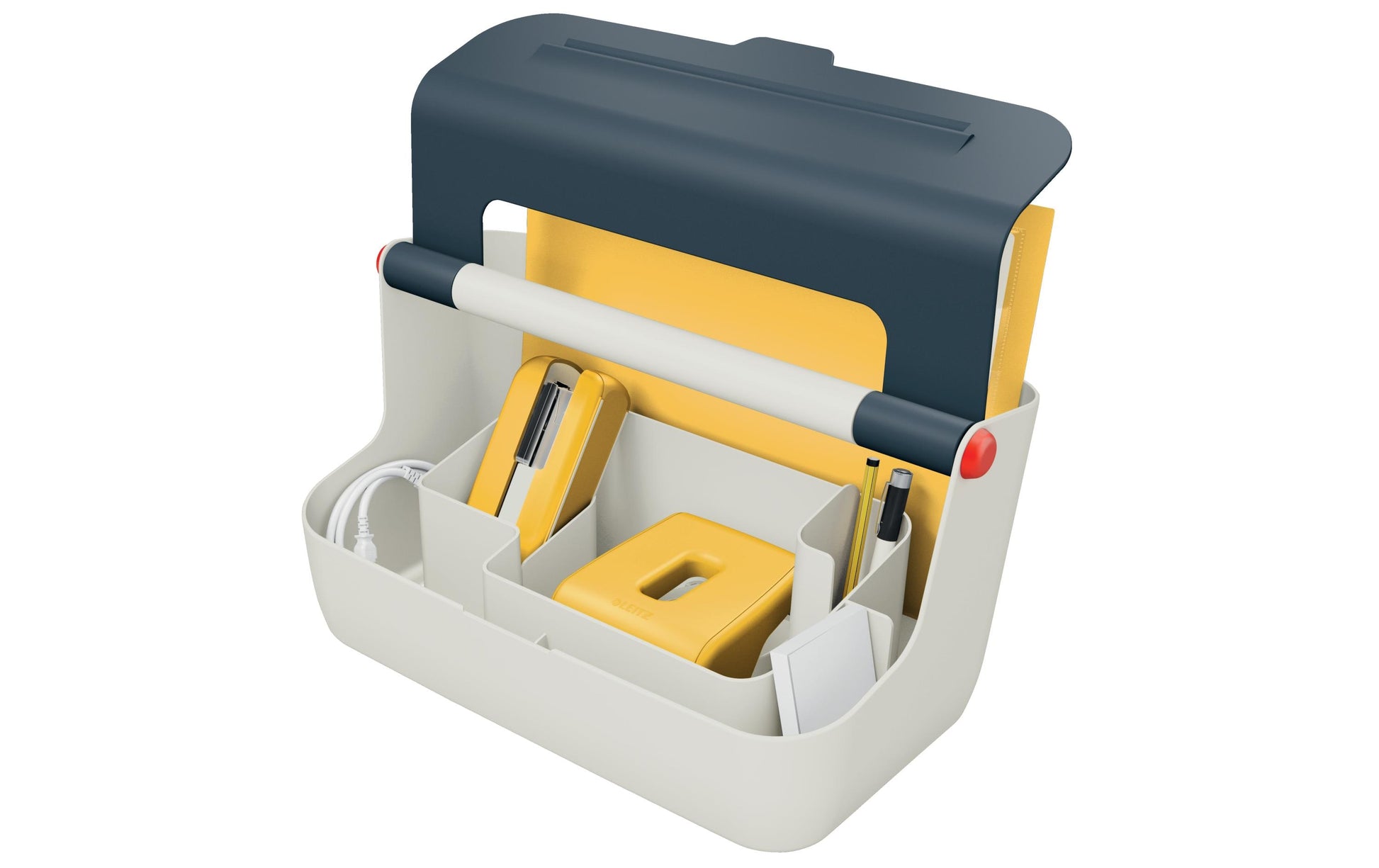 Leitz Aufbewahrungsbox 12 l – B 214 × H 196 × T 367 mm, mit Deckel, grau, ABS