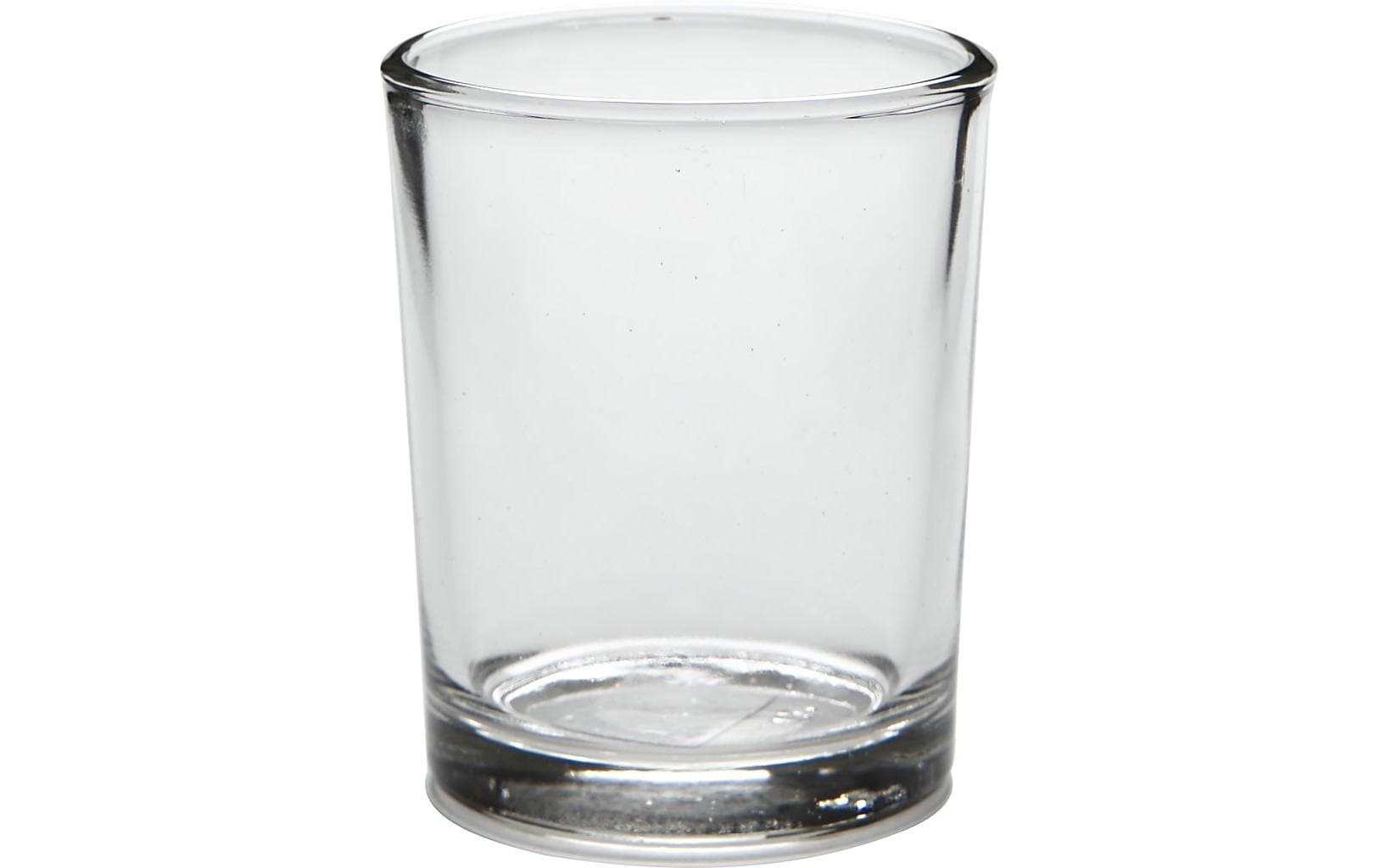 Creativ Company Teelichtglas – Glas, transparent – Ø 4,5 × 6,5 cm – 12-teilig