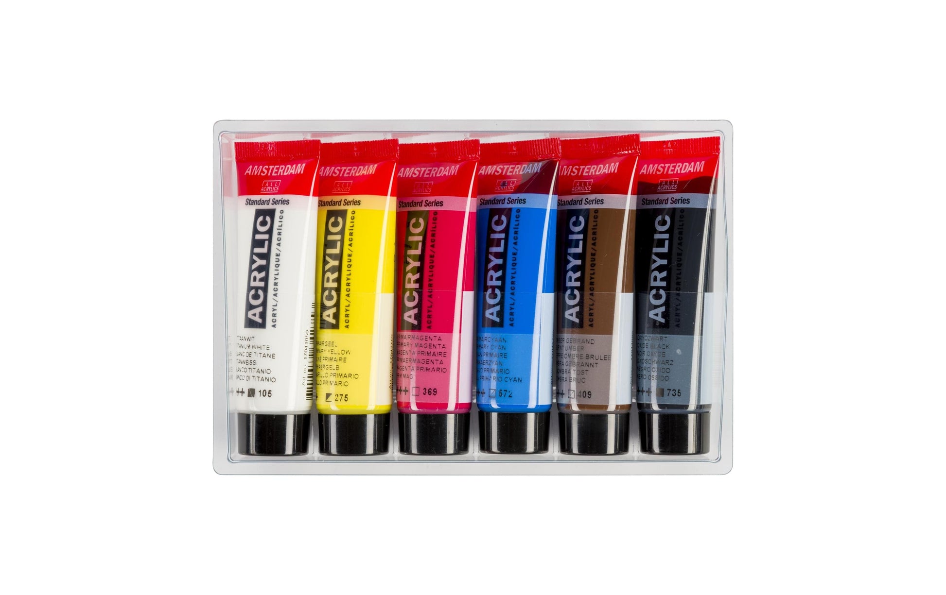 Royal Talens Amsterdam – Acryl Standard – Acrylfarbe – Set – 6 Farben, 6 × 20 ml