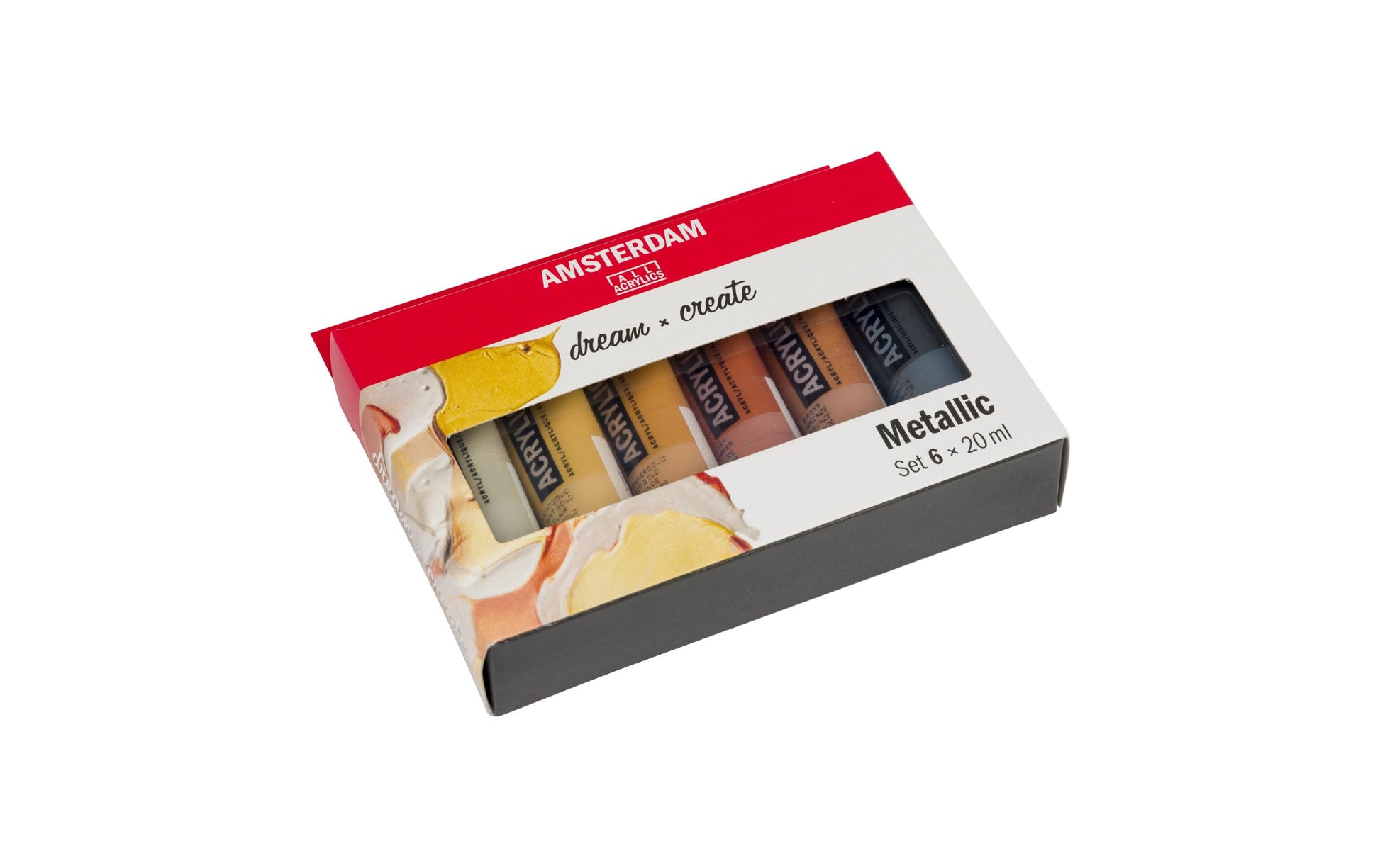 Royal Talens Amsterdam – Acryl Standard – Acrylfarbe – 6 Farben, metallic, 6 × 20 ml