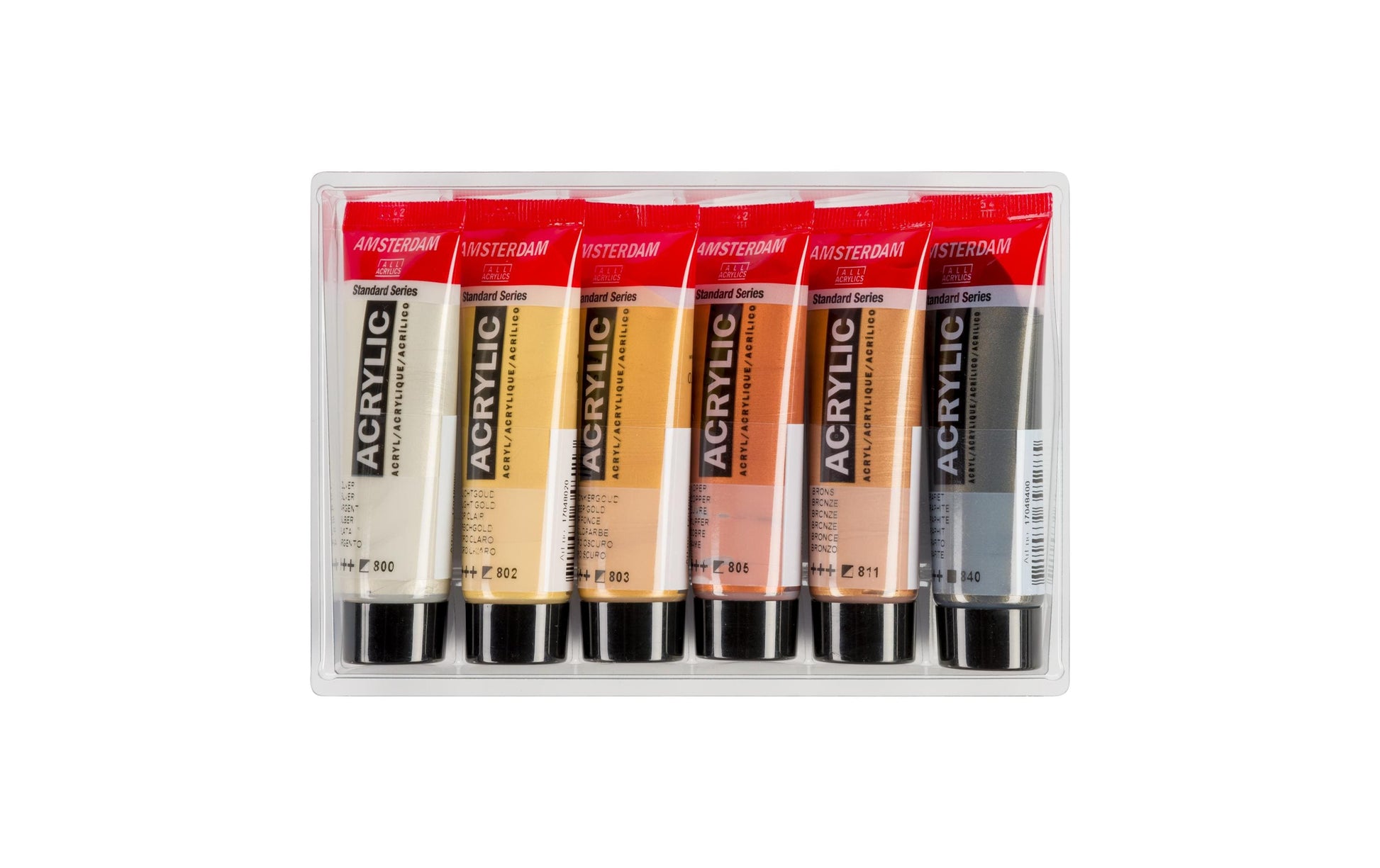 Royal Talens Amsterdam – Acryl Standard – Acrylfarbe – 6 Farben, metallic, 6 × 20 ml
