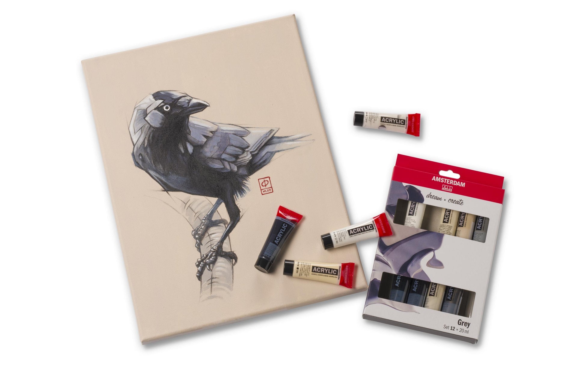 Royal Talens Amsterdam – Acryl Standard – Acrylfarbe – Set – 12 Farben, 12 × 20 ml