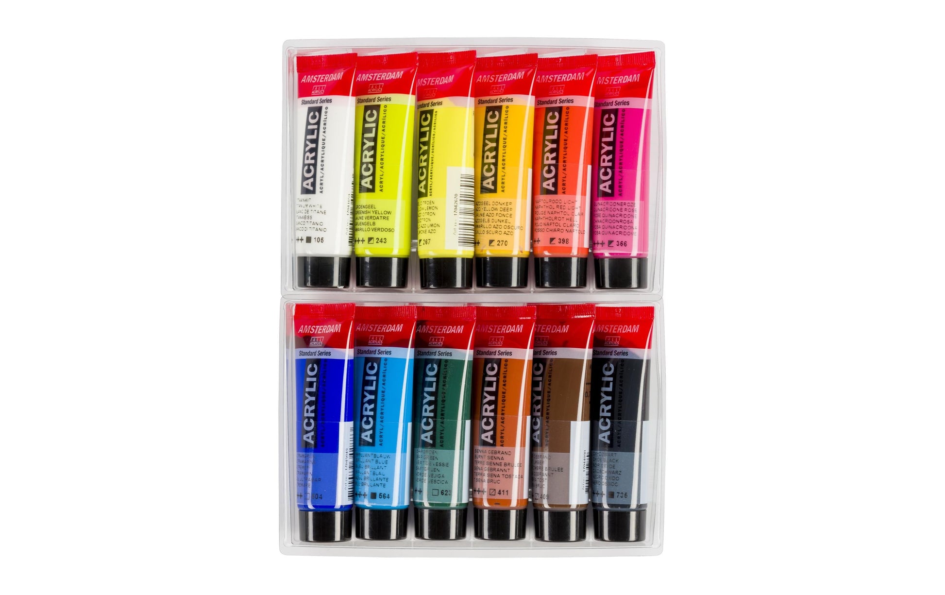 Royal Talens Amsterdam – Acryl Standard – Acrylfarbe – Set – 12 Farben, 12 × 20 ml