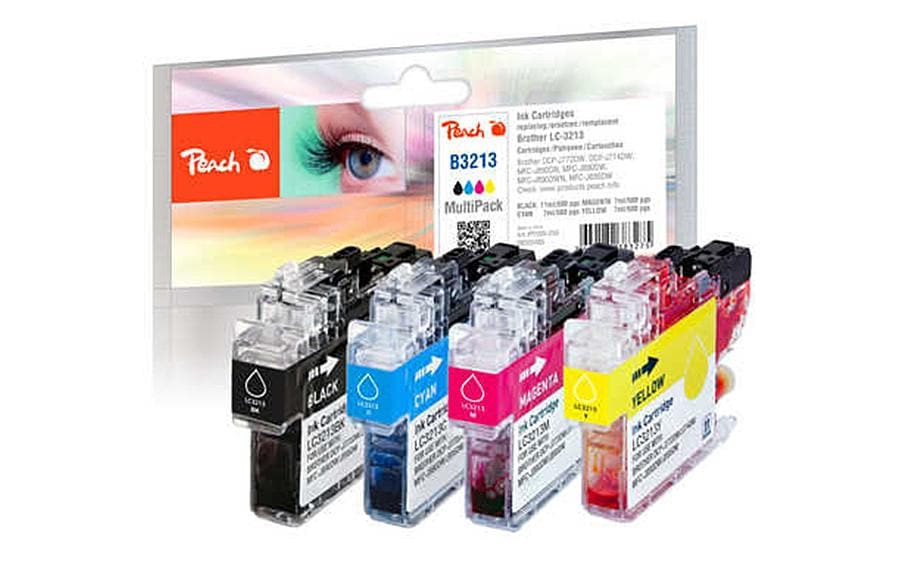 Peach LC-3213 Tintenpatronen-Multipack, Schwarz/Cyan/Magenta/Gelb (Kompatibel)
