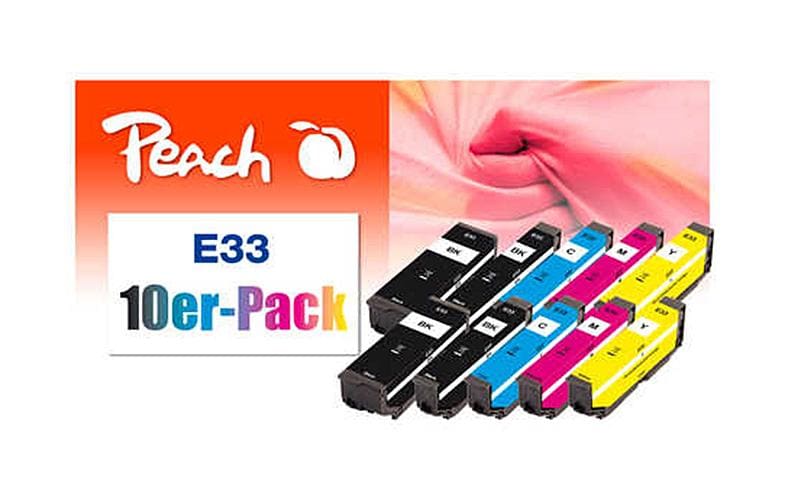 Peach Epson 33 Tintenpatronen-Multipack, 10er-Pack, kompatibel – für Epson XP-530, XP-540, XP-630 und andere