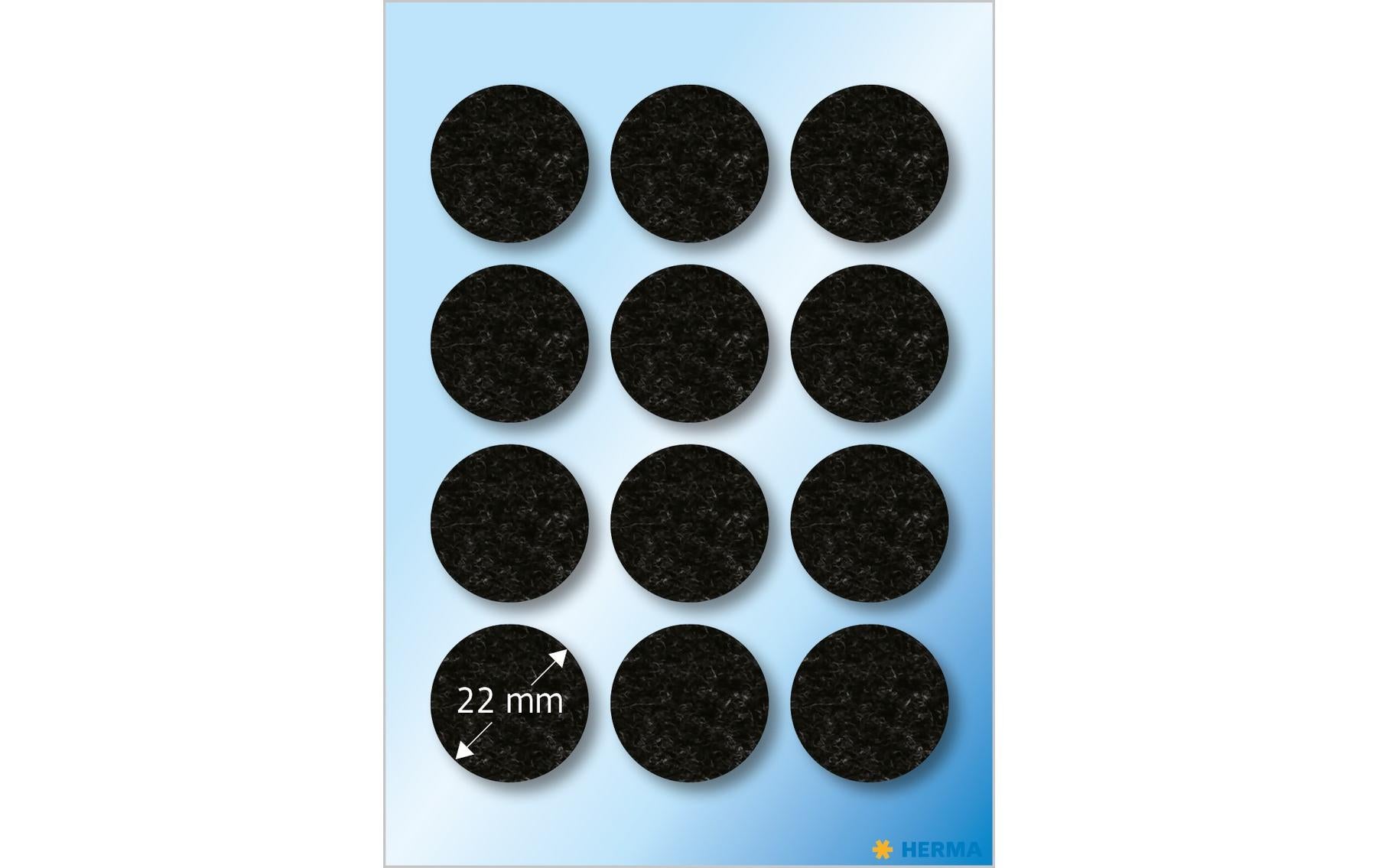 HERMA Filzgleiter Ø 22 mm – Filz – schwarz – 12 Stück