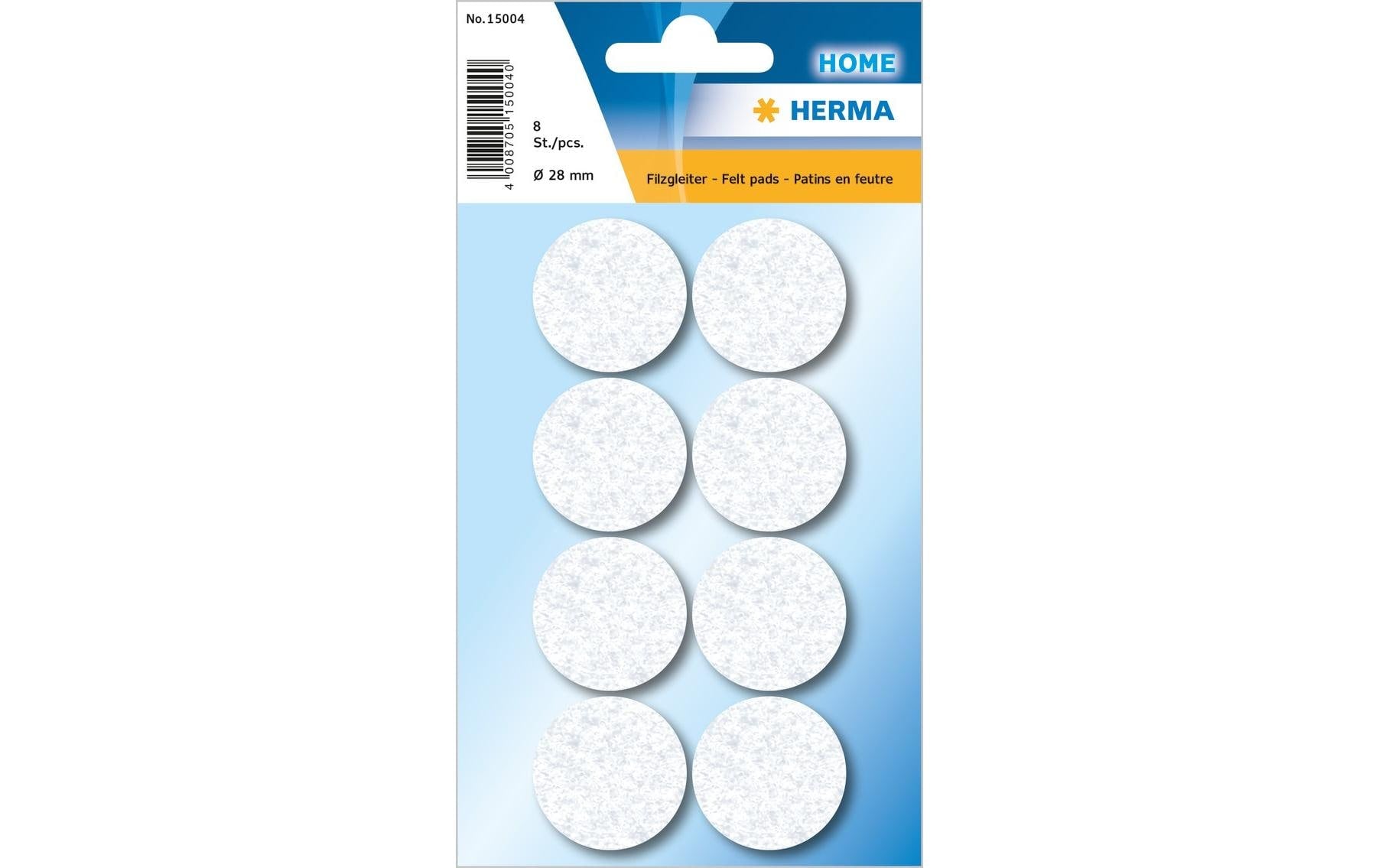 HERMA Filzgleiter – 8er-Set, Ø 2,8 cm, weiss